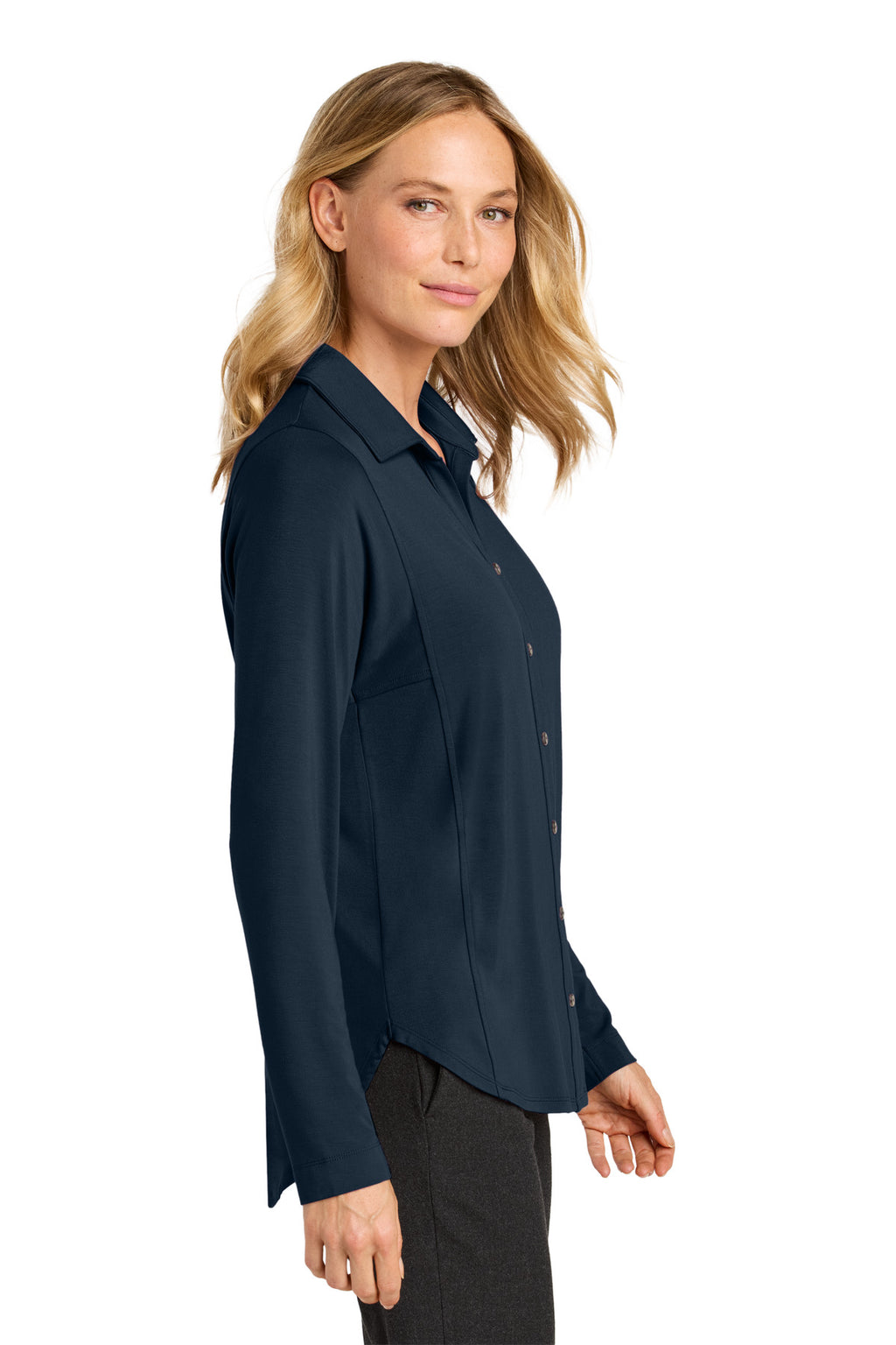 Port Authority Women's Luxe Knit Button Tunic LK5602 - River Blue Navy - side