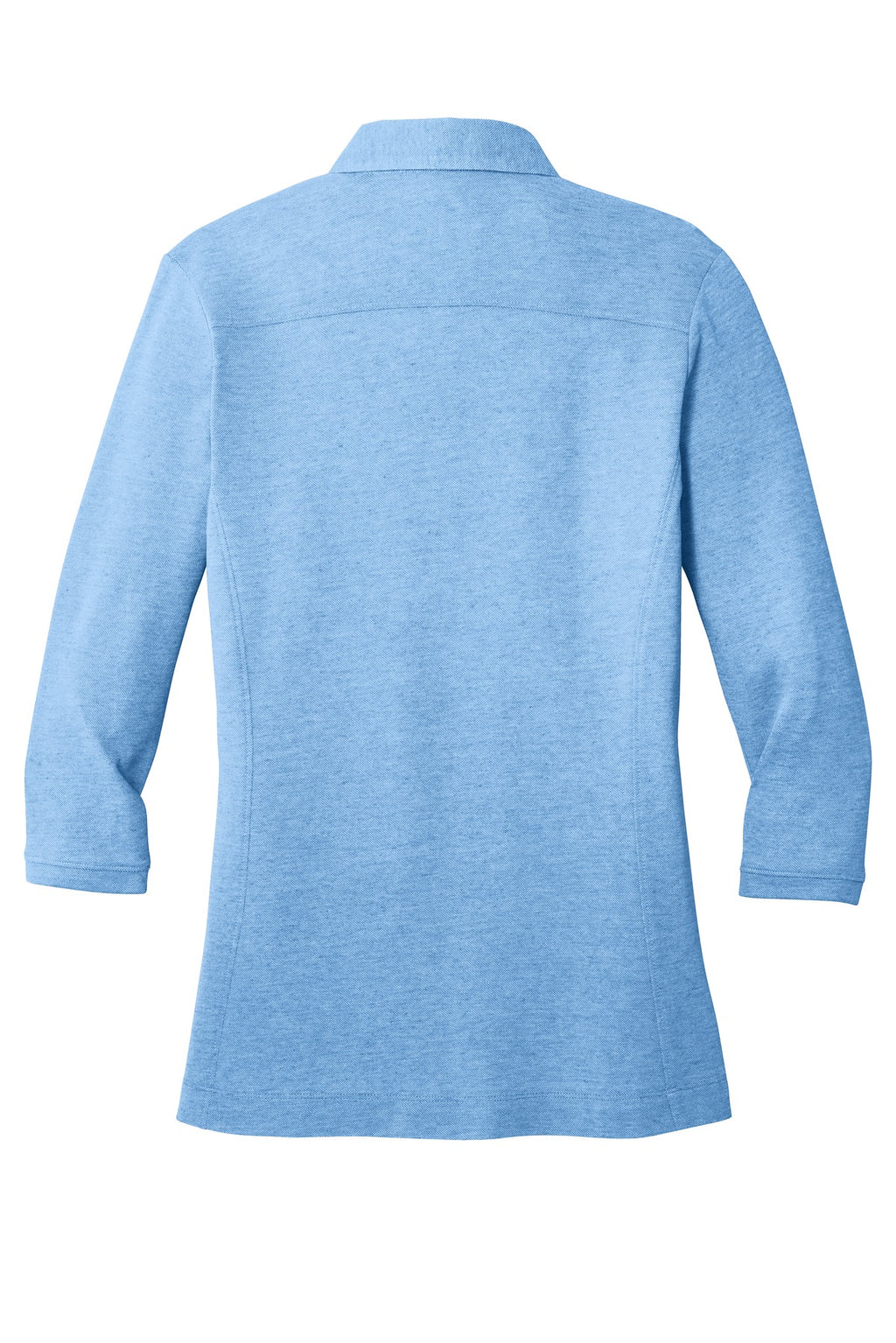 DISCONTINUED Port Authority Ladies Coastal Cotton Blend Polo. LK581 - Moon Light Blue/ White - back