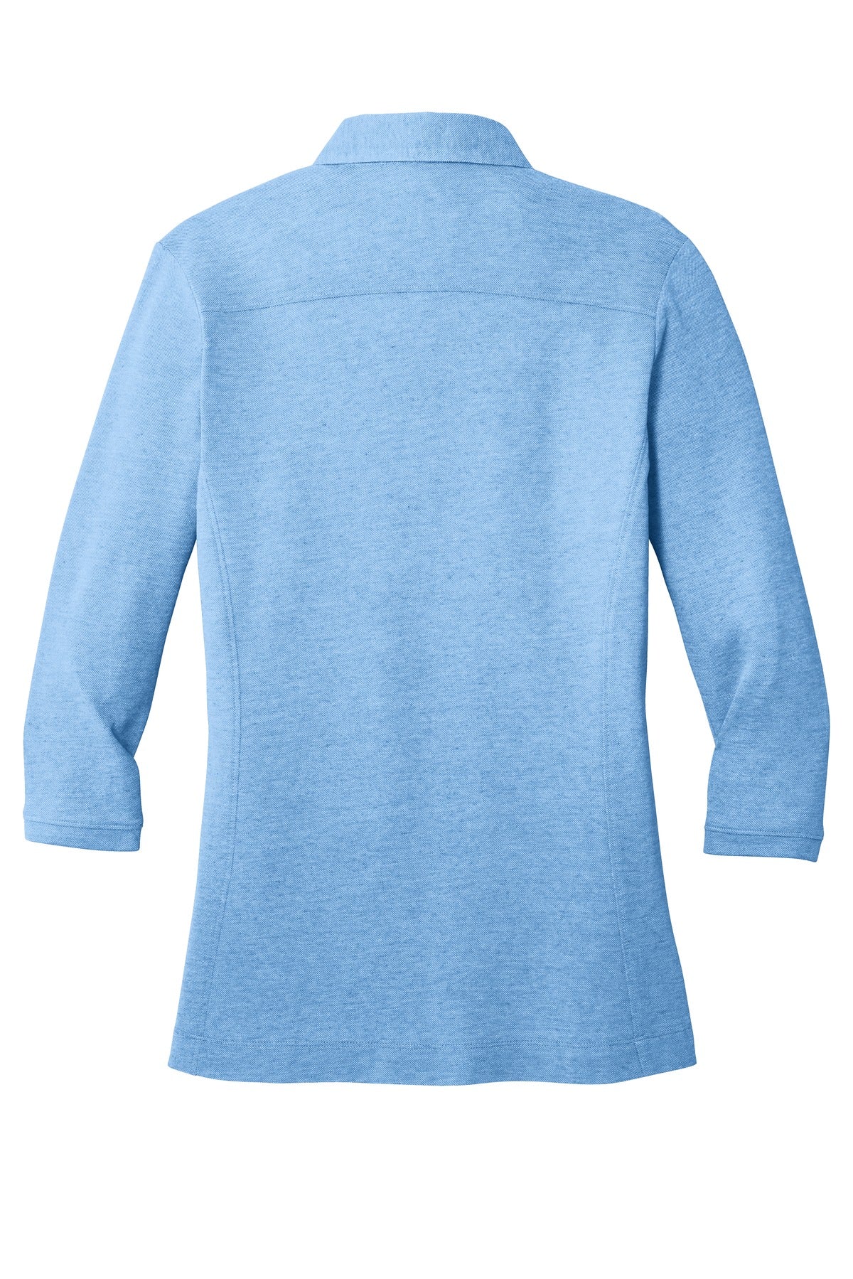 DISCONTINUED Port Authority Ladies Coastal Cotton Blend Polo. LK581 - Moon Light Blue/ White - back