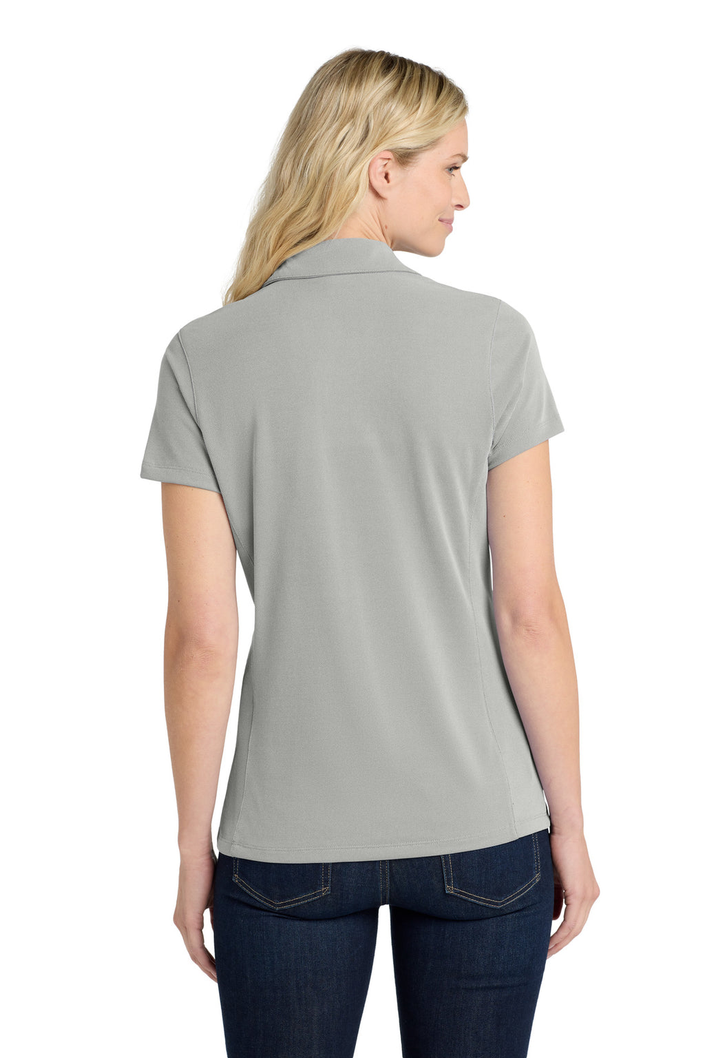 DISCONTINUED Port Authority Women's Poly Oxford Pique Polo. LK582 - Black - back