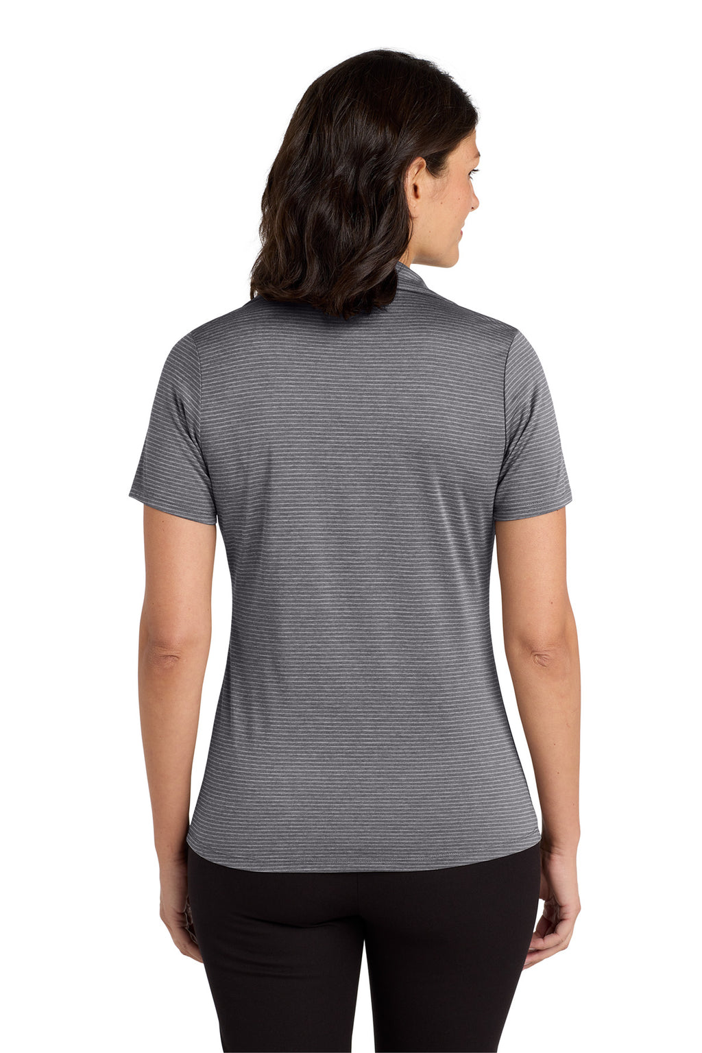 DISCONTINUED Port Authority Women's Shadow Stripe Polo. LK585 - Shadow Grey - back