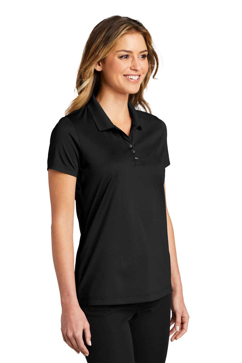 Port Authority Women's Eclipse Stretch Polo. LK587 - Deep Black - three_q