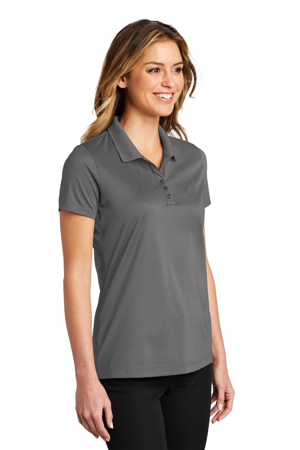 Port Authority Women's Eclipse Stretch Polo. LK587 - Shadow Grey - three_q