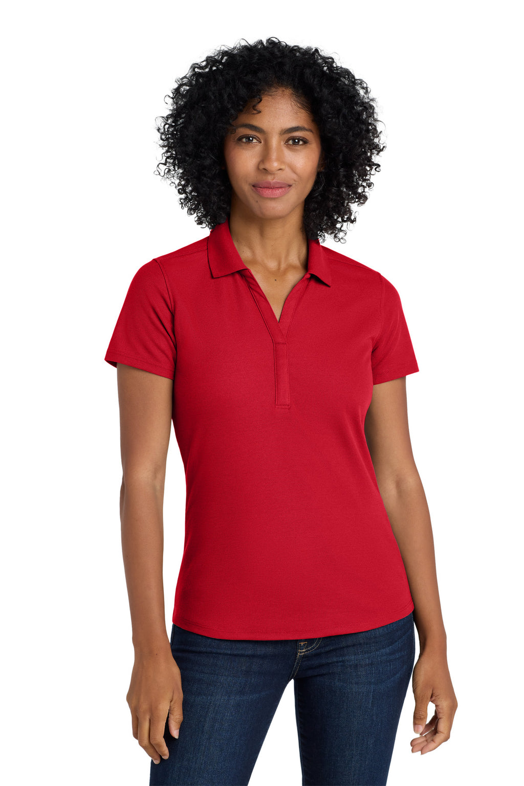 Port Authority Women's EZPerformance Pique Polo. LK600 - Apple Red - front