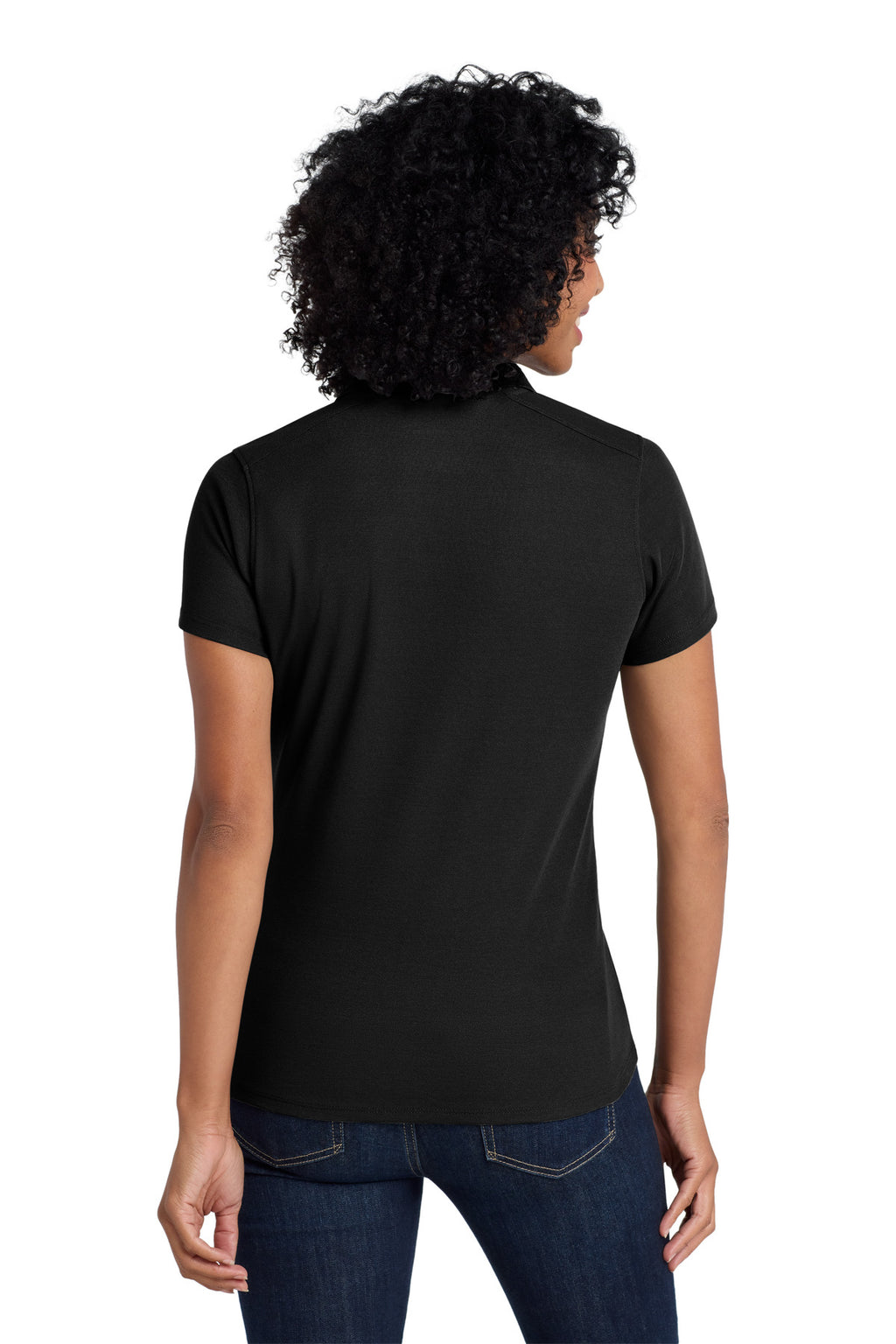 Port Authority Women's EZPerformance Pique Polo. LK600 - Black - back