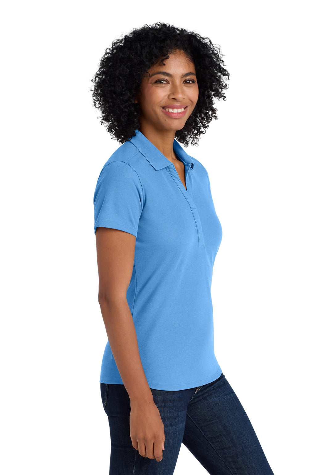 Port Authority Women's EZPerformance Pique Polo. LK600 - Carolina Blue - side