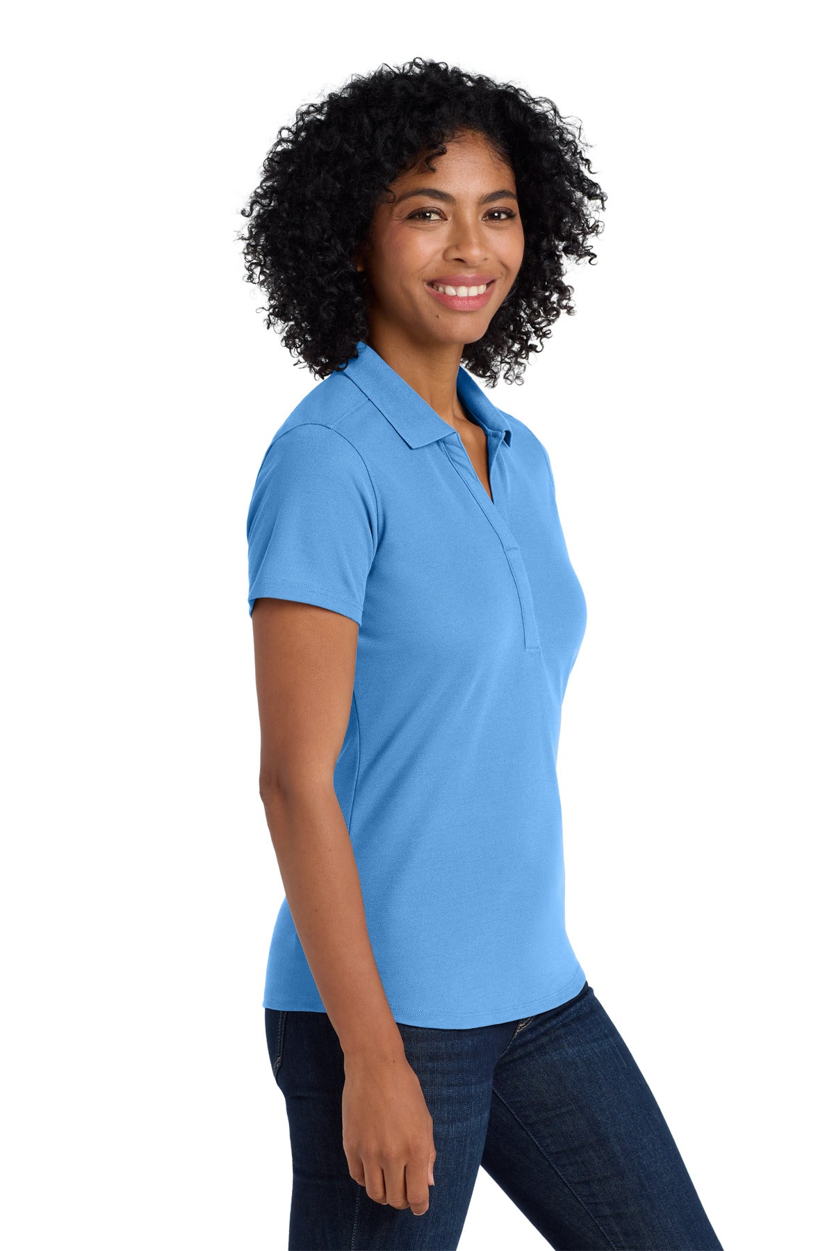 Port Authority Women's EZPerformance Pique Polo. LK600 - Carolina Blue - side