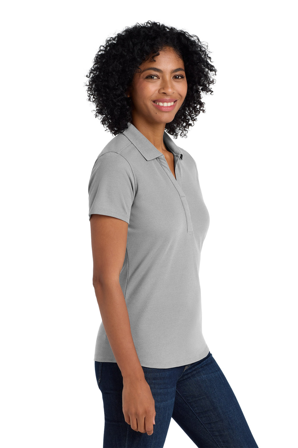 Port Authority Women's EZPerformance Pique Polo. LK600 - Gusty Grey - side