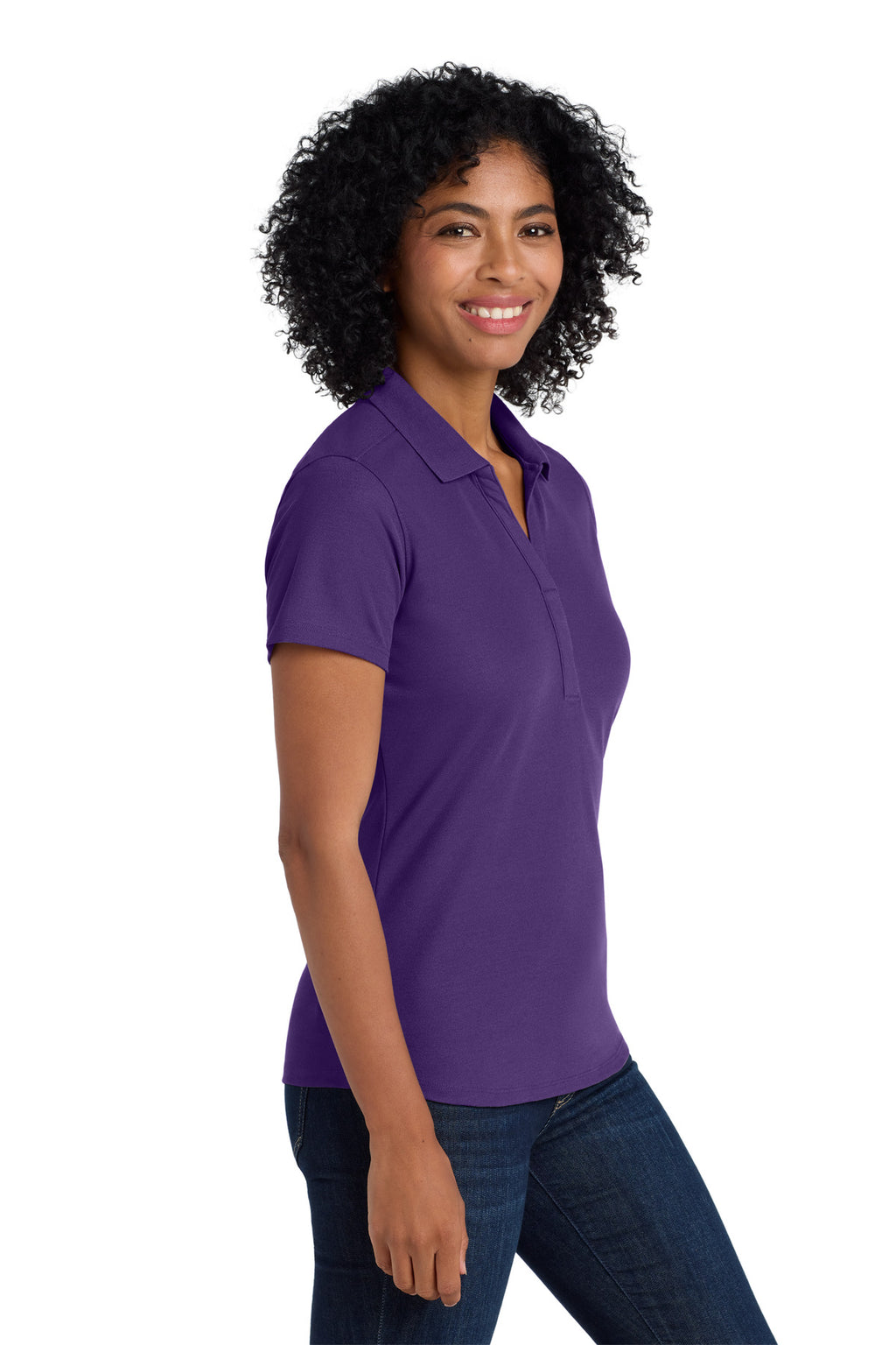 Port Authority Women's EZPerformance Pique Polo. LK600 - Majestic Purple - side
