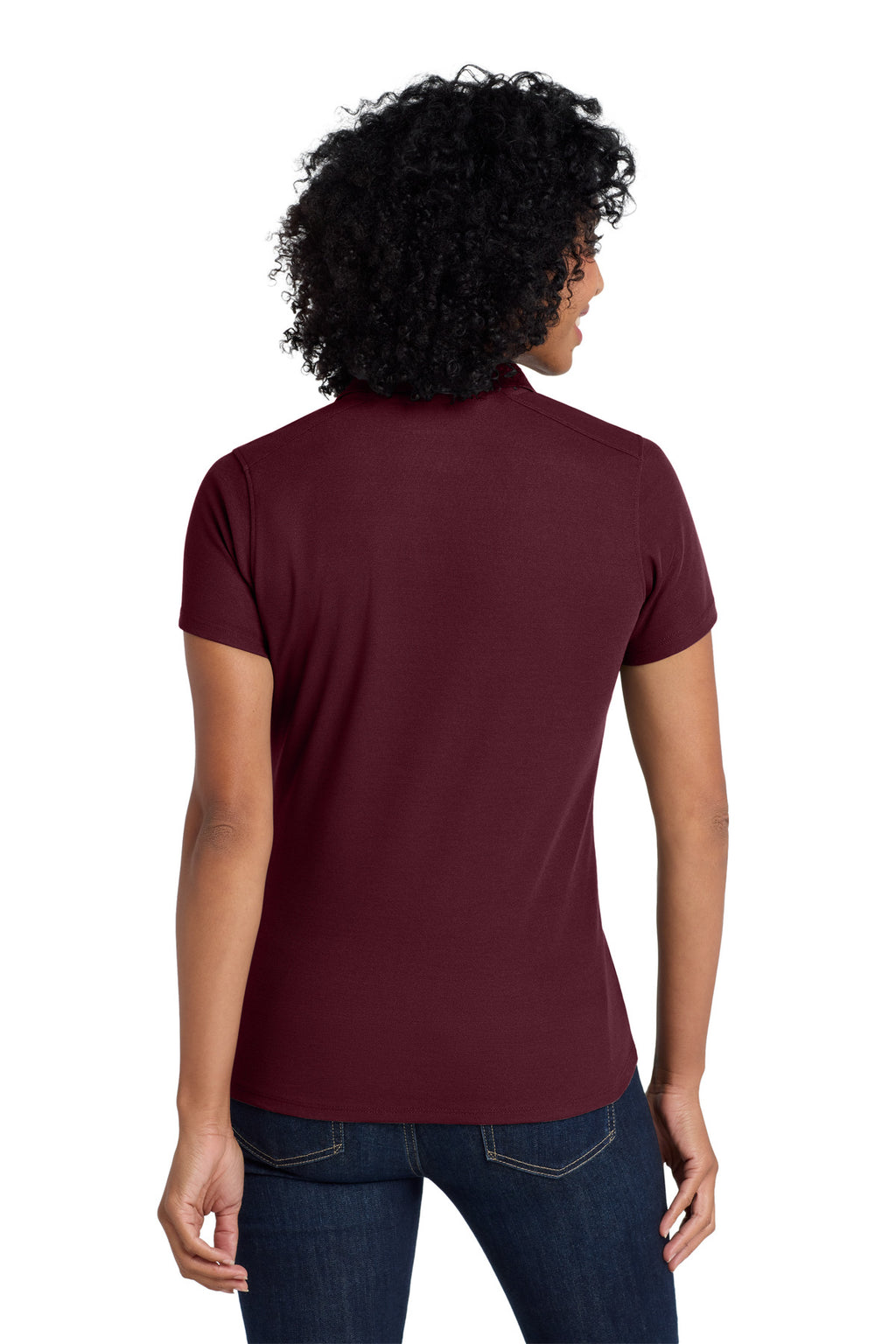 Port Authority Women's EZPerformance Pique Polo. LK600 - Maroon - back