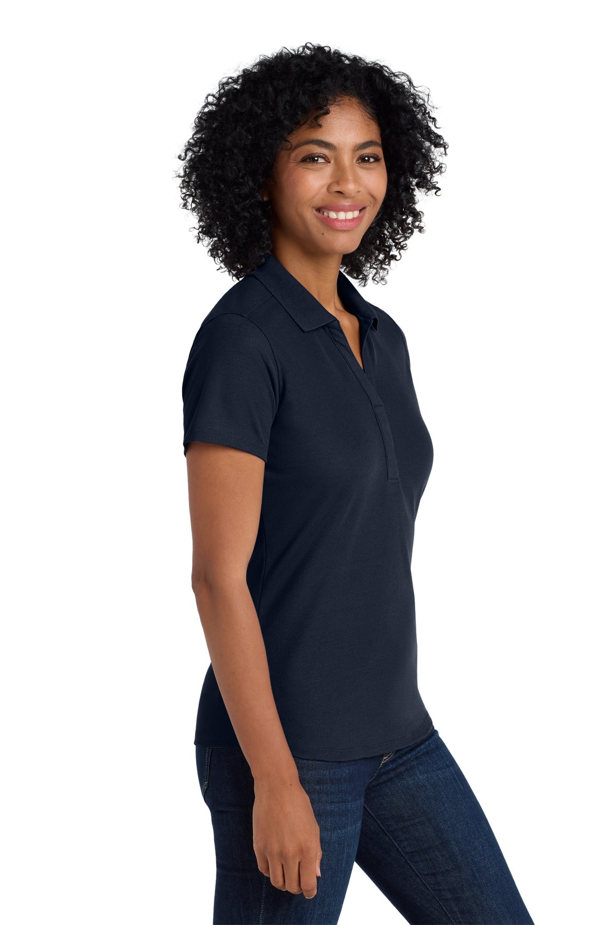Port Authority Women's EZPerformance Pique Polo. LK600 - Navy - side