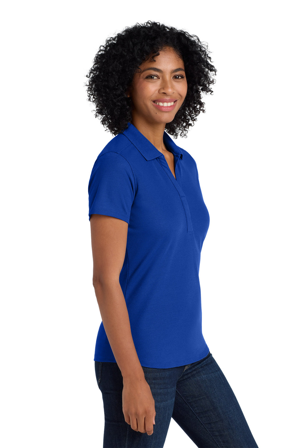 Port Authority Women's EZPerformance Pique Polo. LK600 - True Royal - side