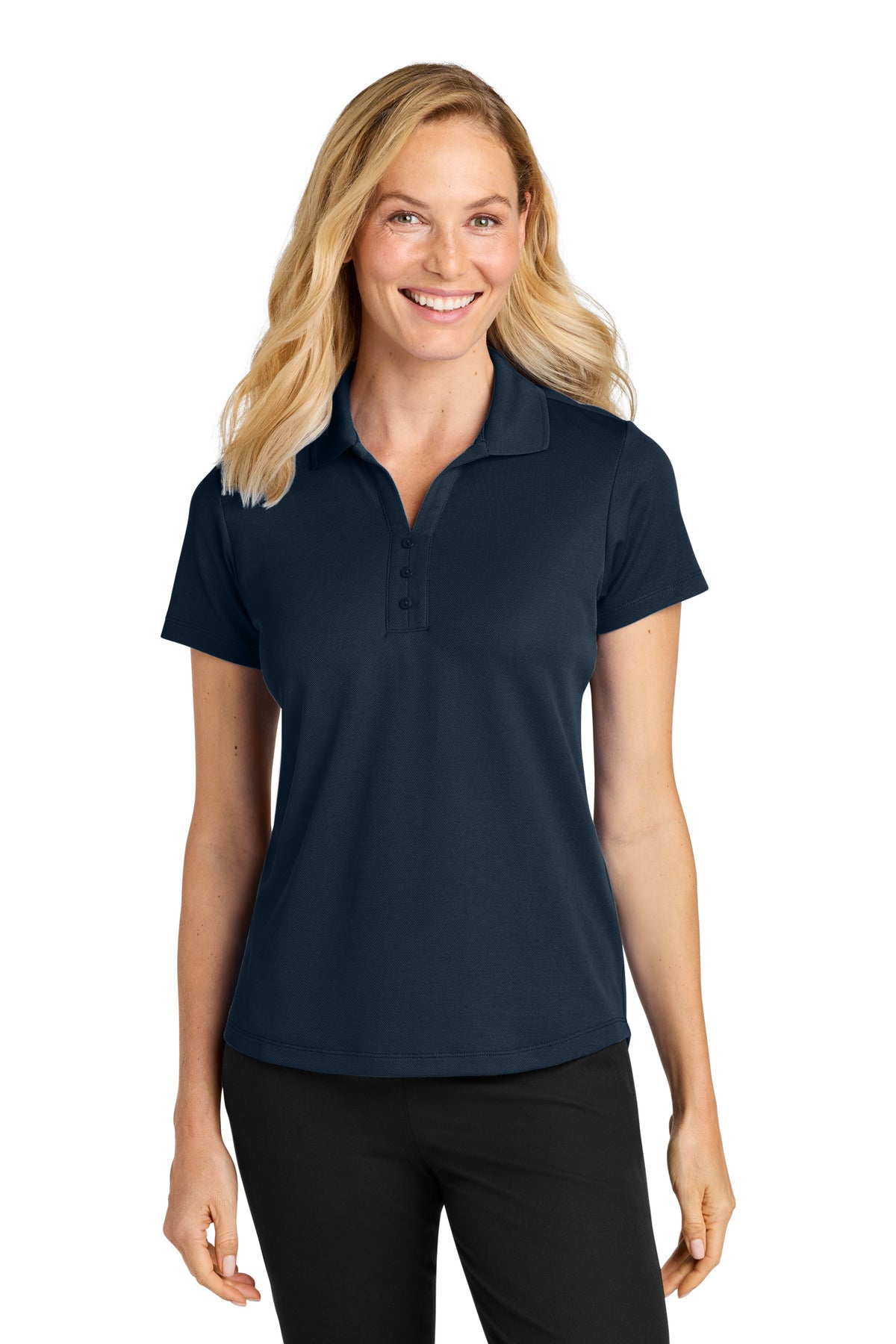 Port Authority Women's Plaited Pique Polo LK620 - Night Navy - front