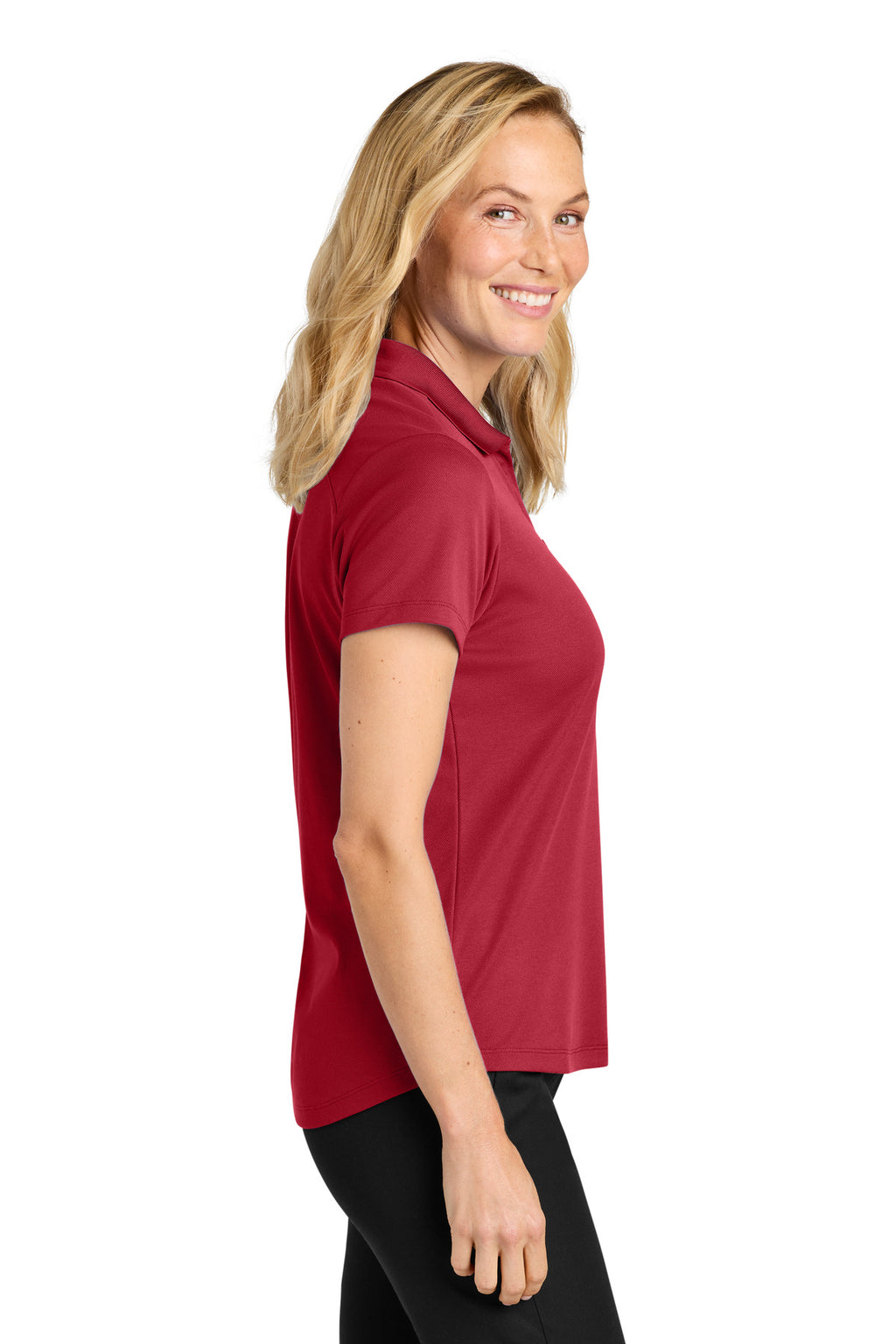 Port Authority Women's Plaited Pique Polo LK620 - Rich Red - side