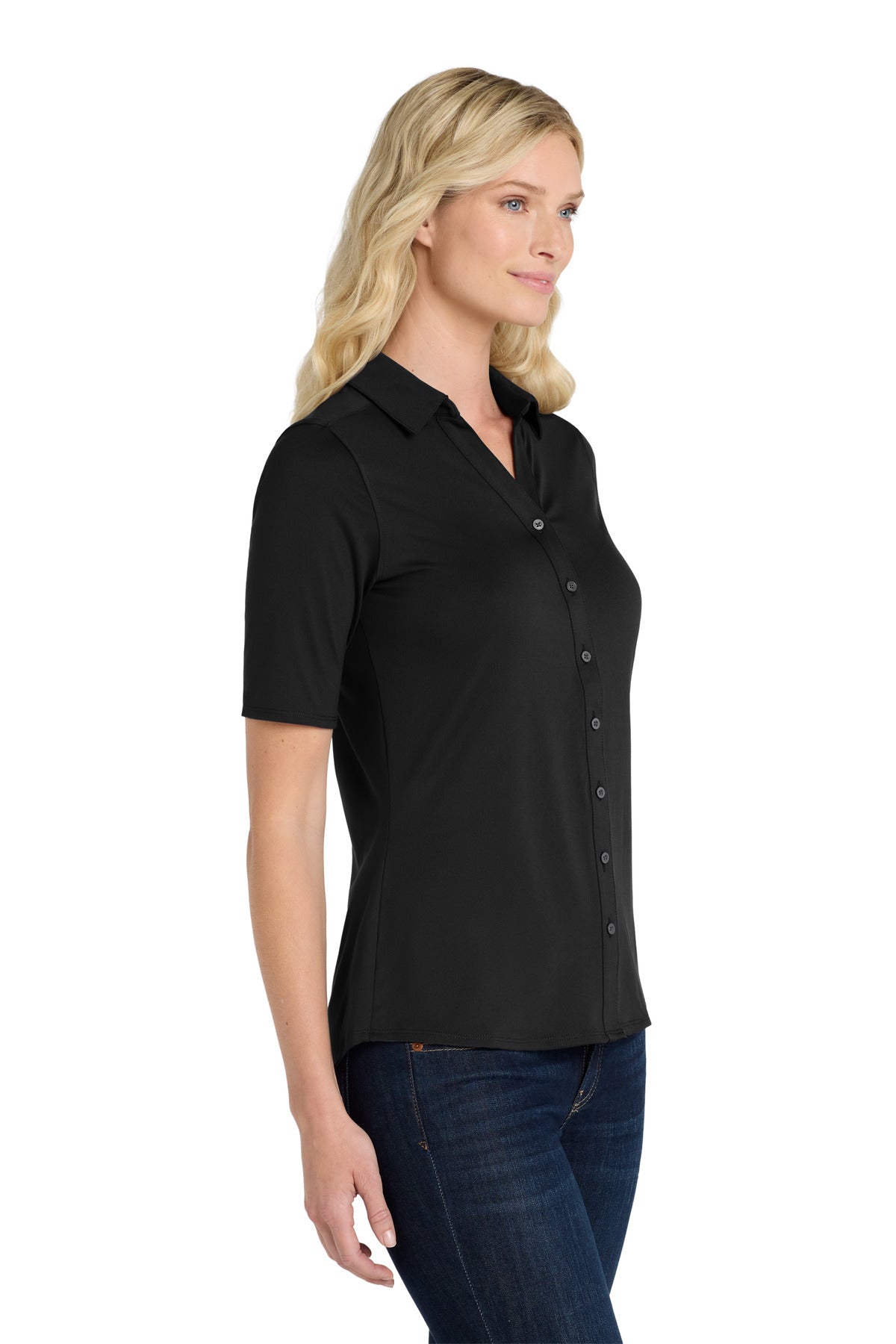 Port Authority Women's City Stretch Top. LK682 - Black - side