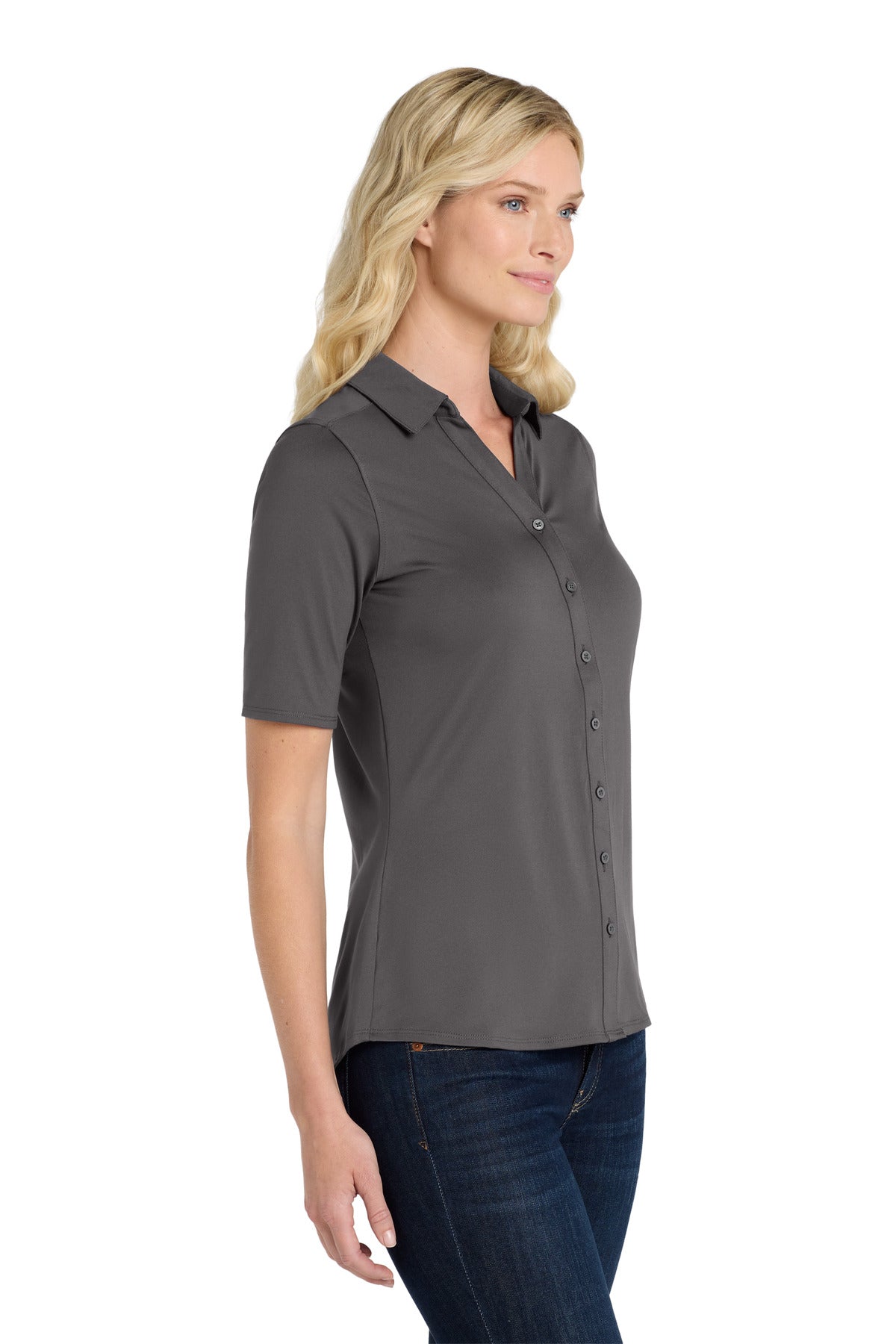 Port Authority Women's City Stretch Top. LK682 - Graphite - side