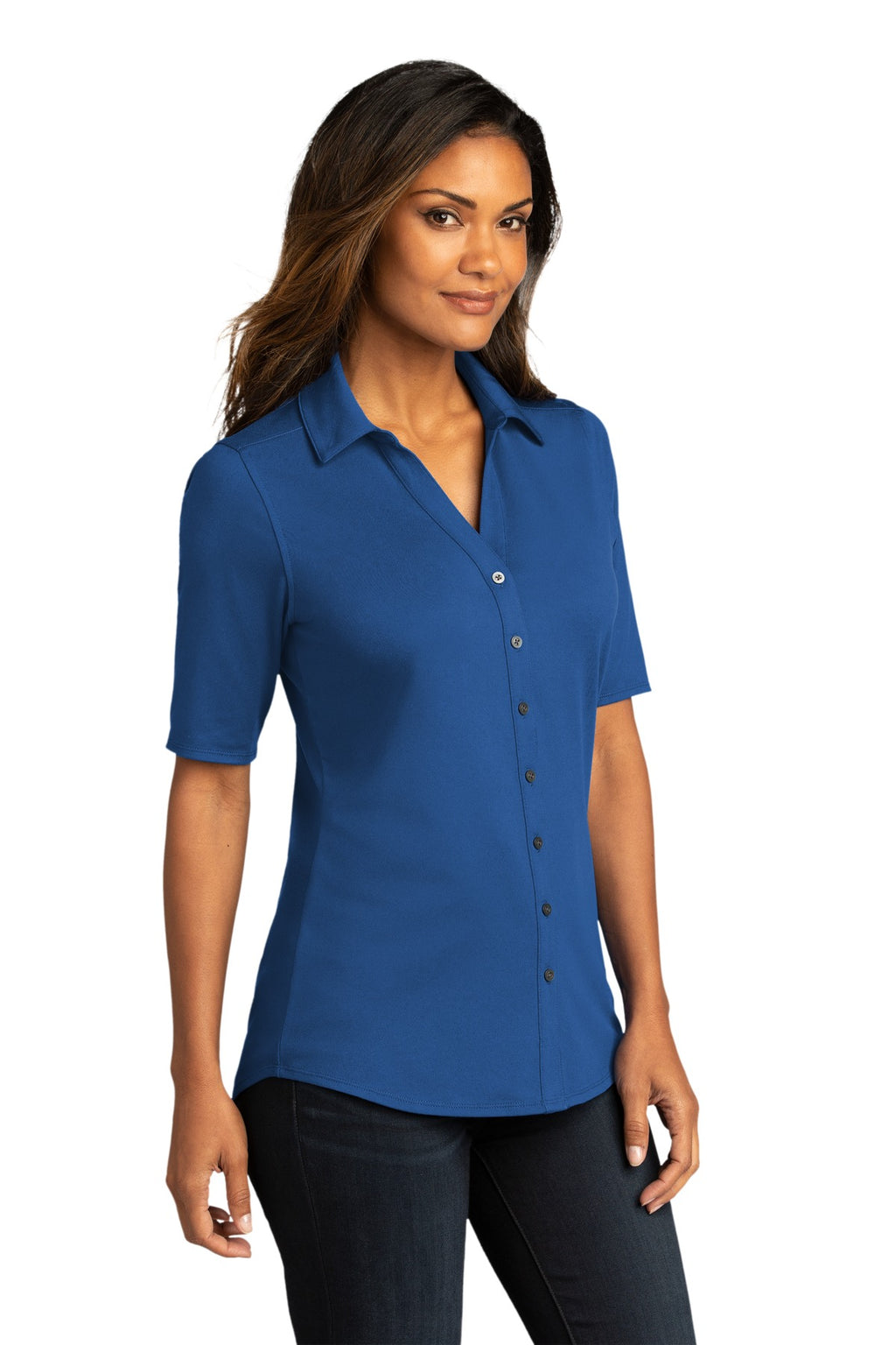 Port Authority Women's City Stretch Top. LK682 - True Blue - three_q