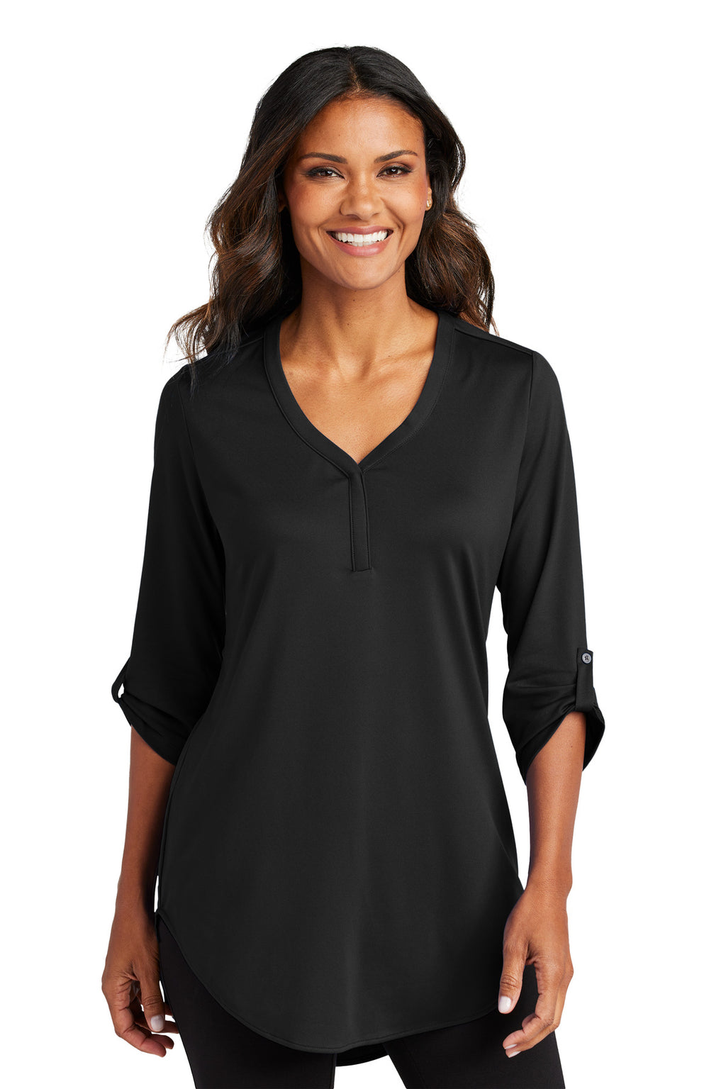 Port Authority Women's City Stretch 3/4-Sleeve Tunic LK6840 - Black - front