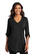 Port Authority Women's City Stretch 3/4-Sleeve Tunic LK6840 - Black - front