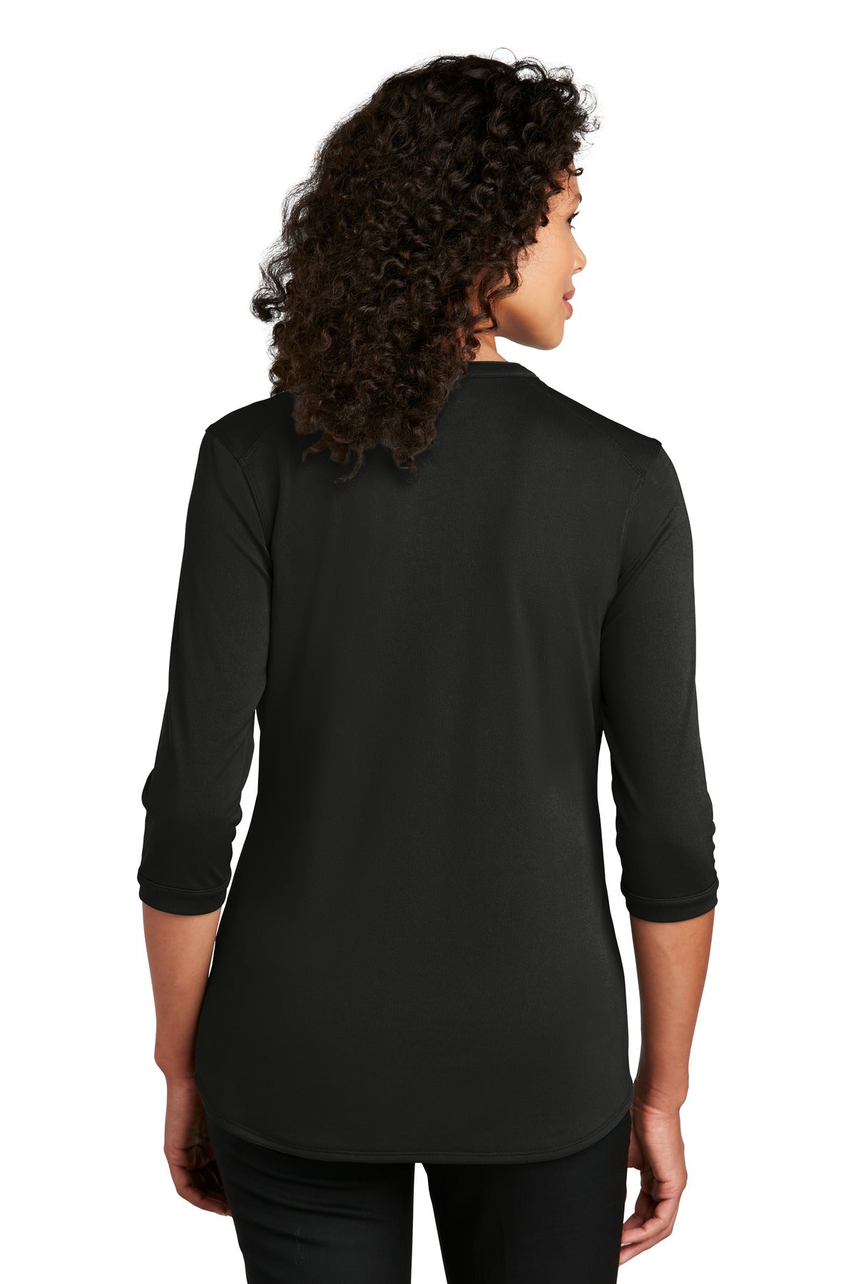 Port Authority Women's UV Choice Pique Henley LK750 - Black - back