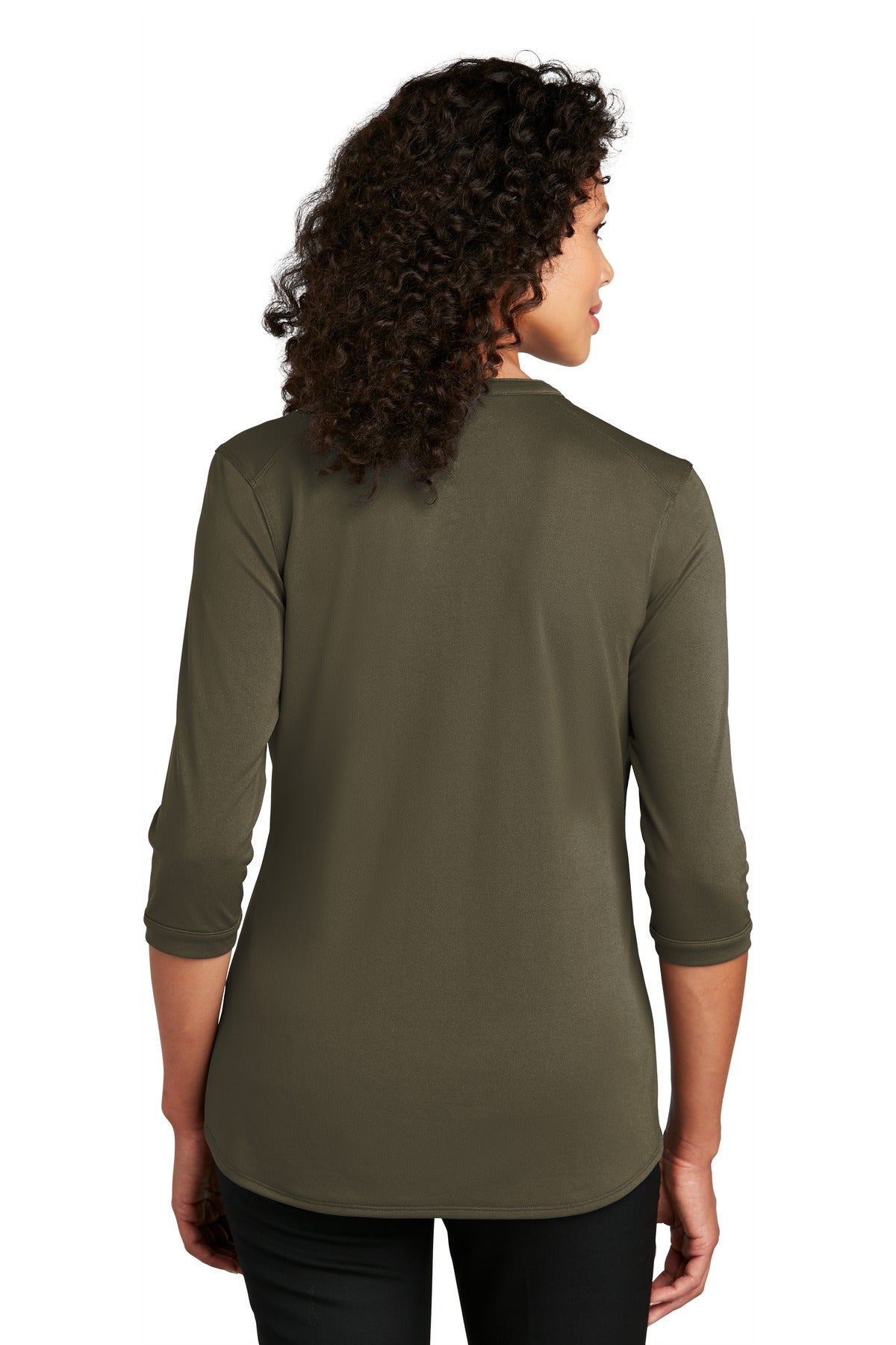 Port Authority Women's UV Choice Pique Henley LK750 - Deep Olive - back