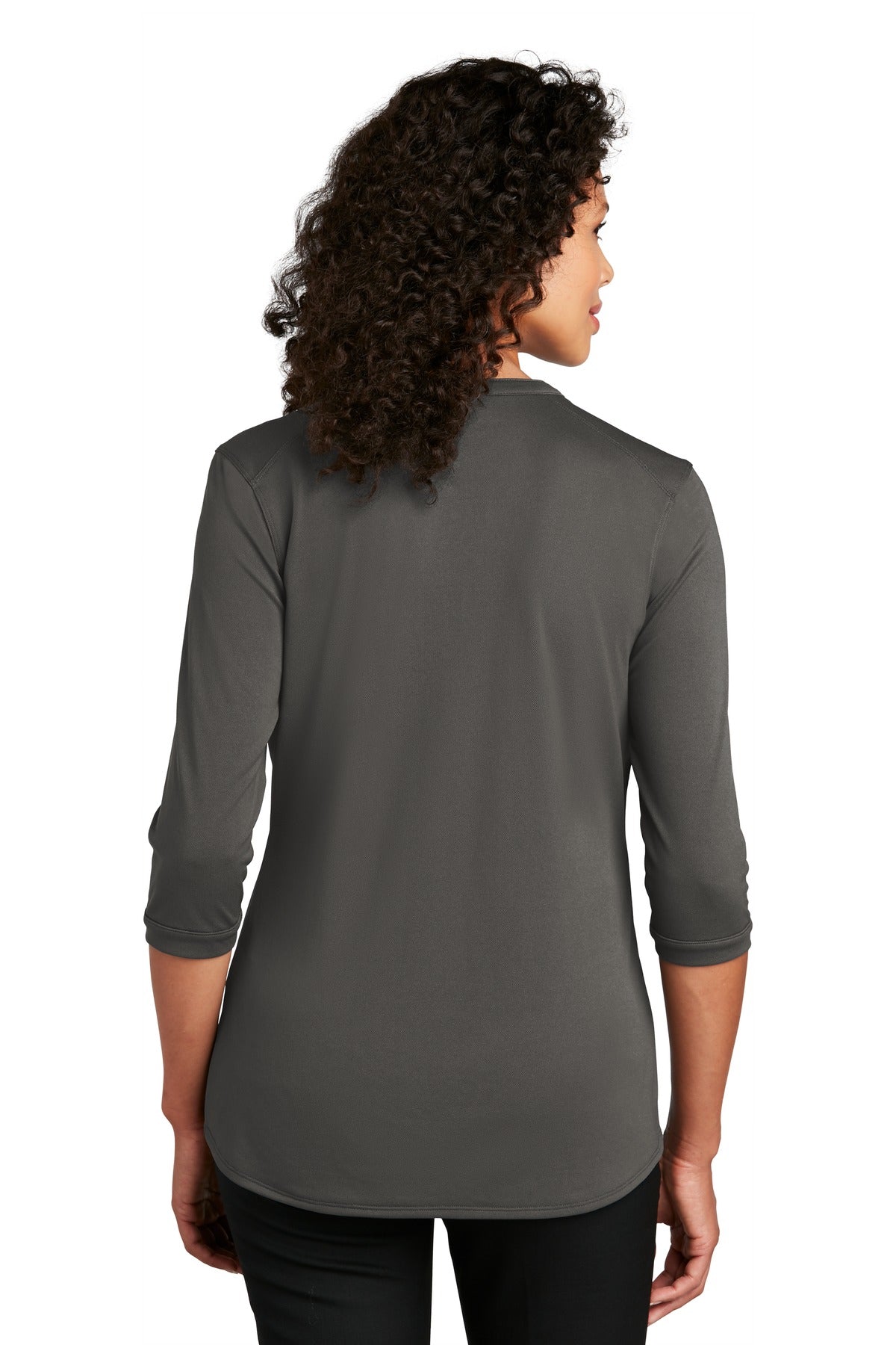 Port Authority Women's UV Choice Pique Henley LK750 - Sterling Grey - back