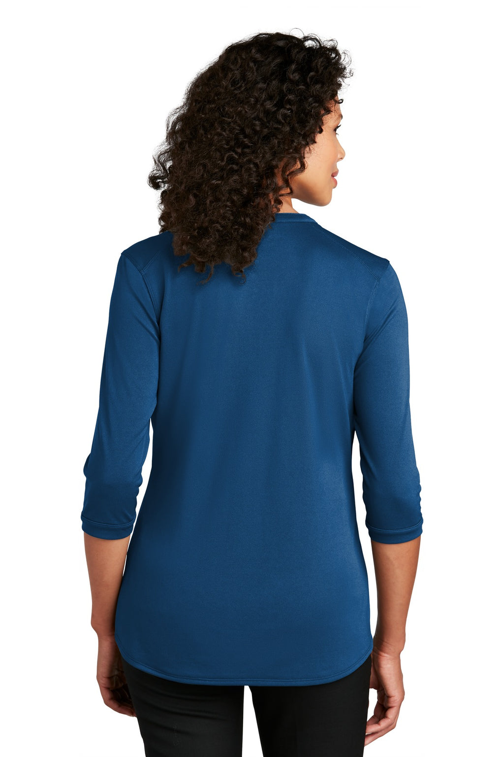 Port Authority Women's UV Choice Pique Henley LK750 - True Blue - back