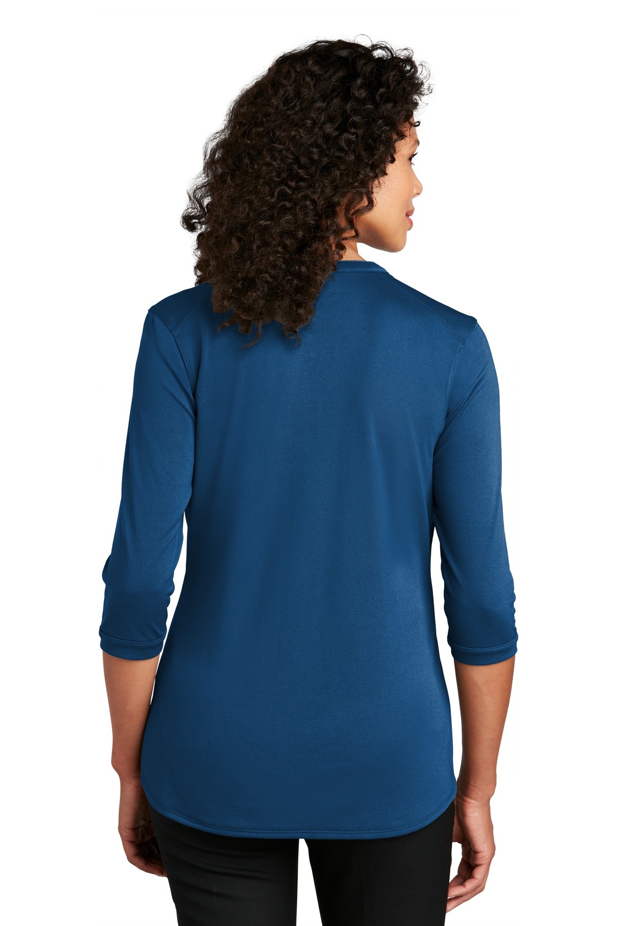 Port Authority Women's UV Choice Pique Henley LK750 - True Blue - back
