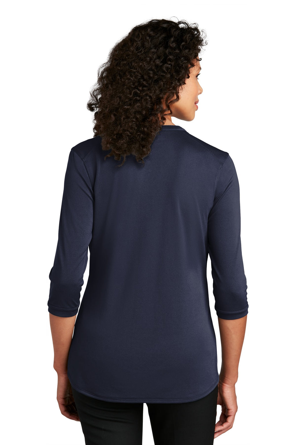 Port Authority Women's UV Choice Pique Henley LK750 - True Navy - back