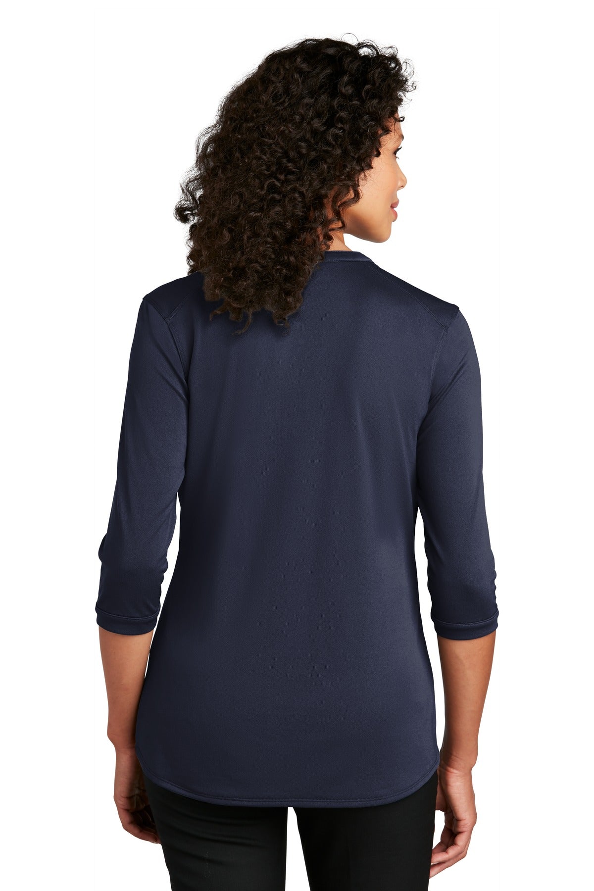 Port Authority Women's UV Choice Pique Henley LK750 - True Navy - back