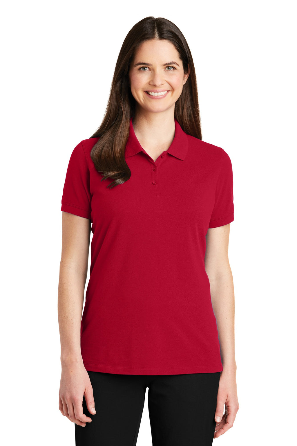 Port Authority Women's EZCotton Polo. LK8000 - Apple Red - front