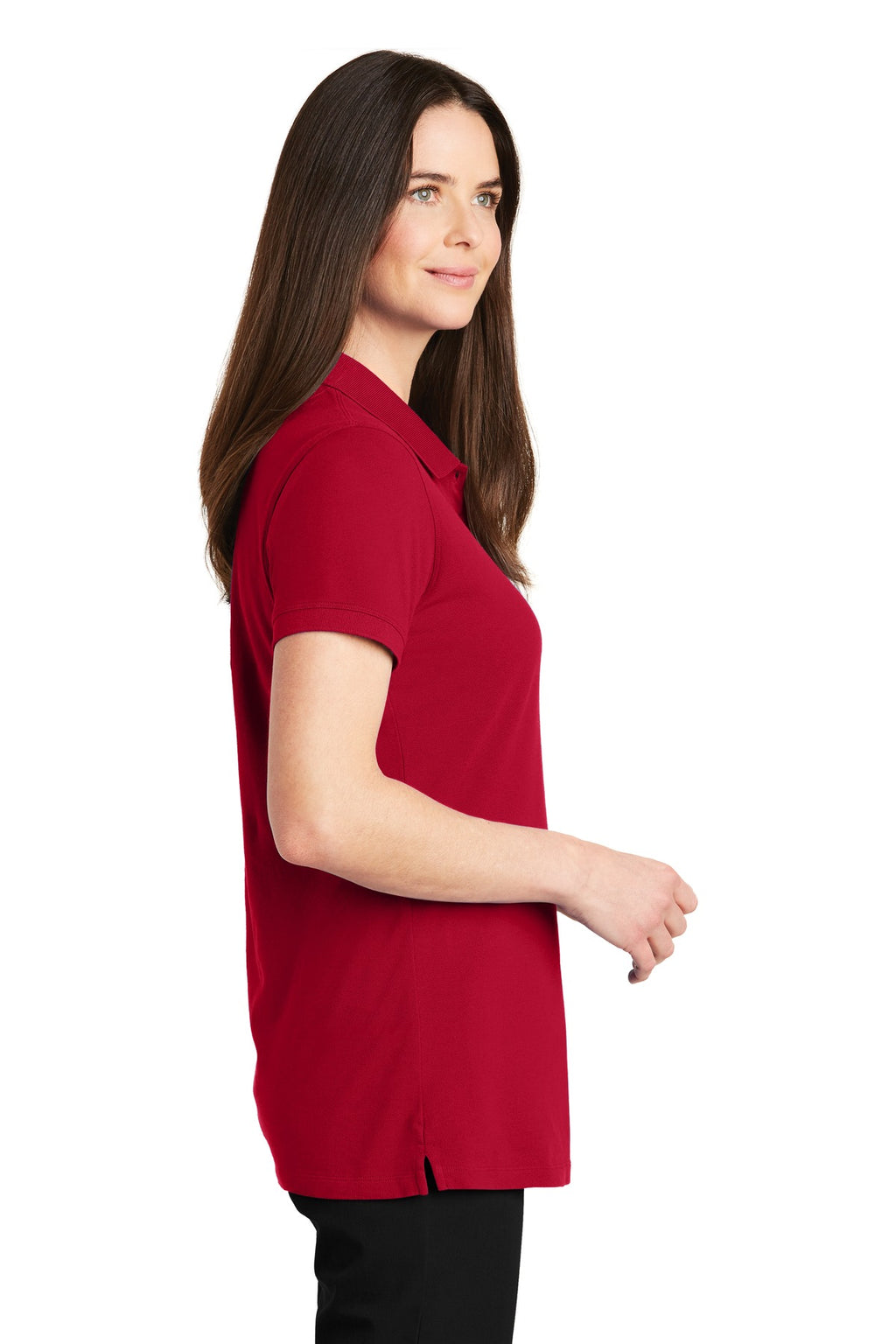 Port Authority Women's EZCotton Polo. LK8000 - Apple Red - side