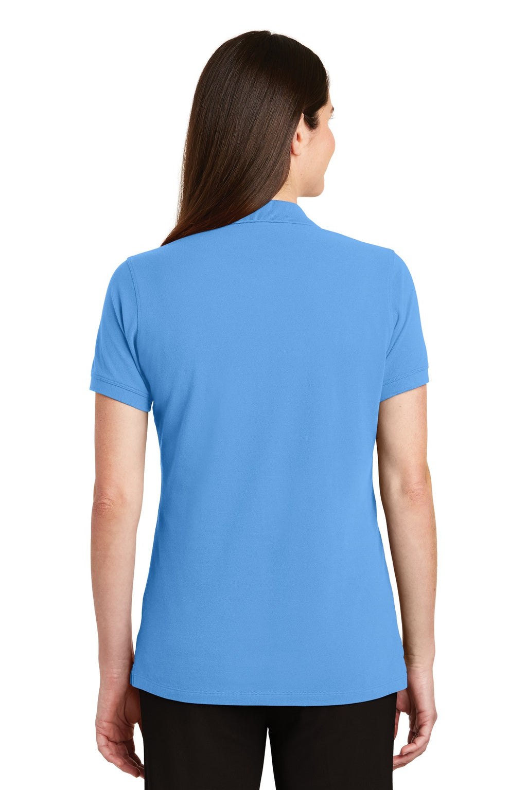 Port Authority Women's EZCotton Polo. LK8000 - Azure Blue - back