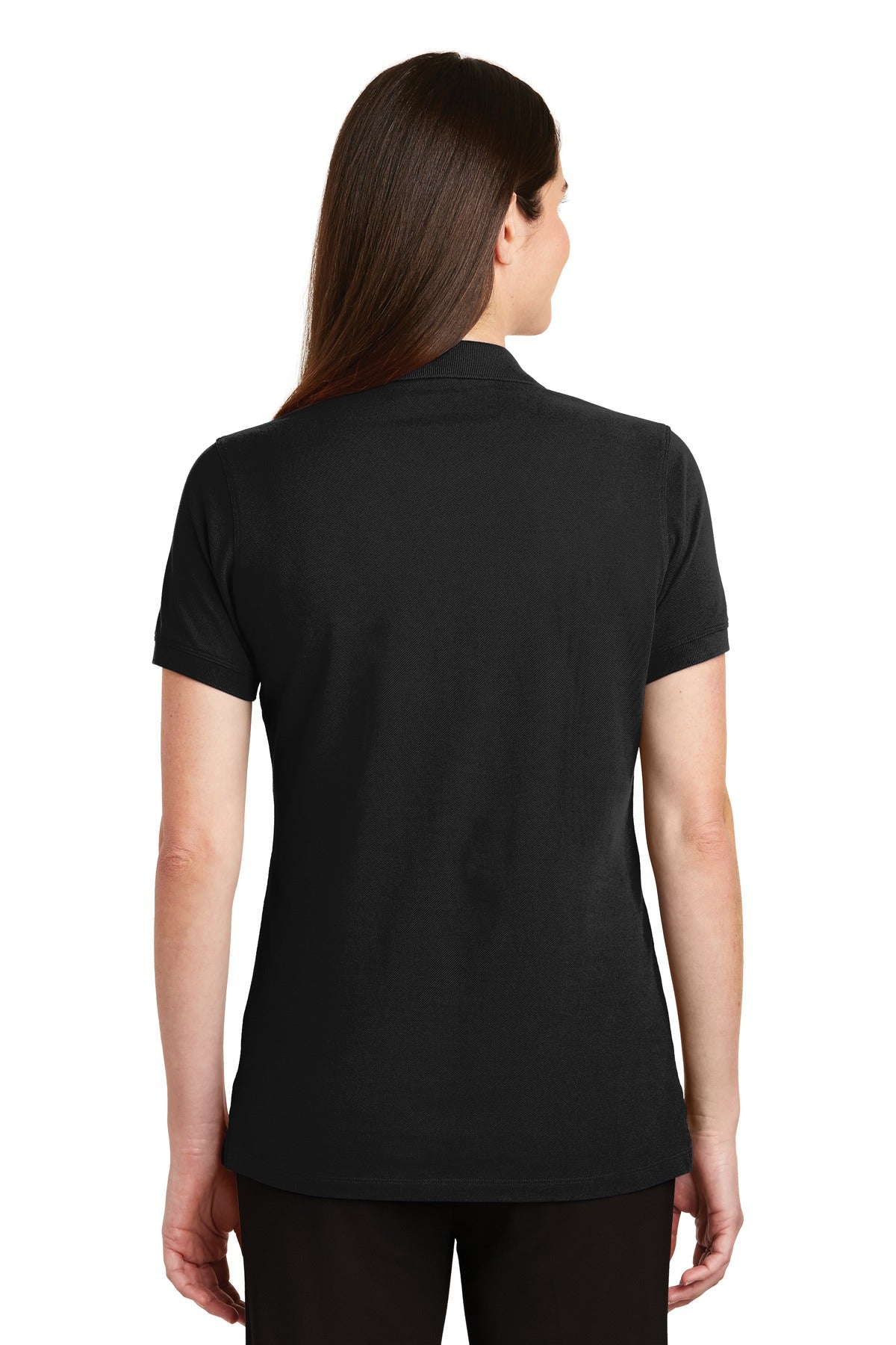 Port Authority Women's EZCotton Polo. LK8000 - Black - back