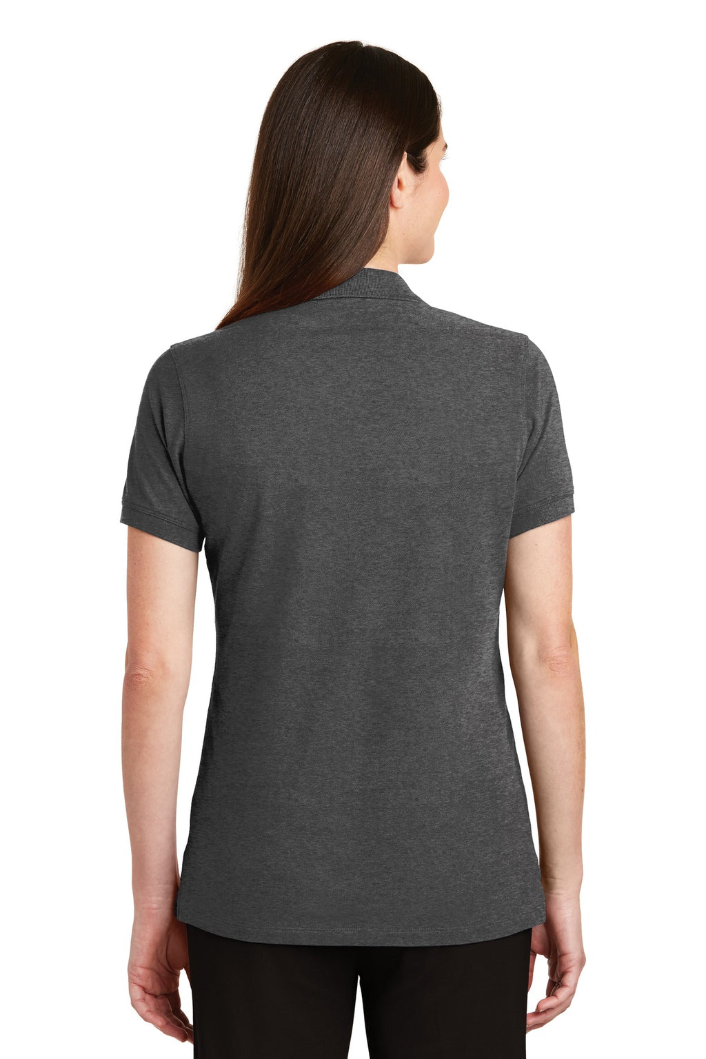 Port Authority Women's EZCotton Polo. LK8000 - Charcoal Heather - back