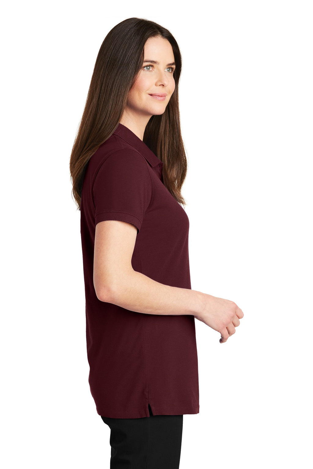 Port Authority Women's EZCotton Polo. LK8000 - Maroon - side