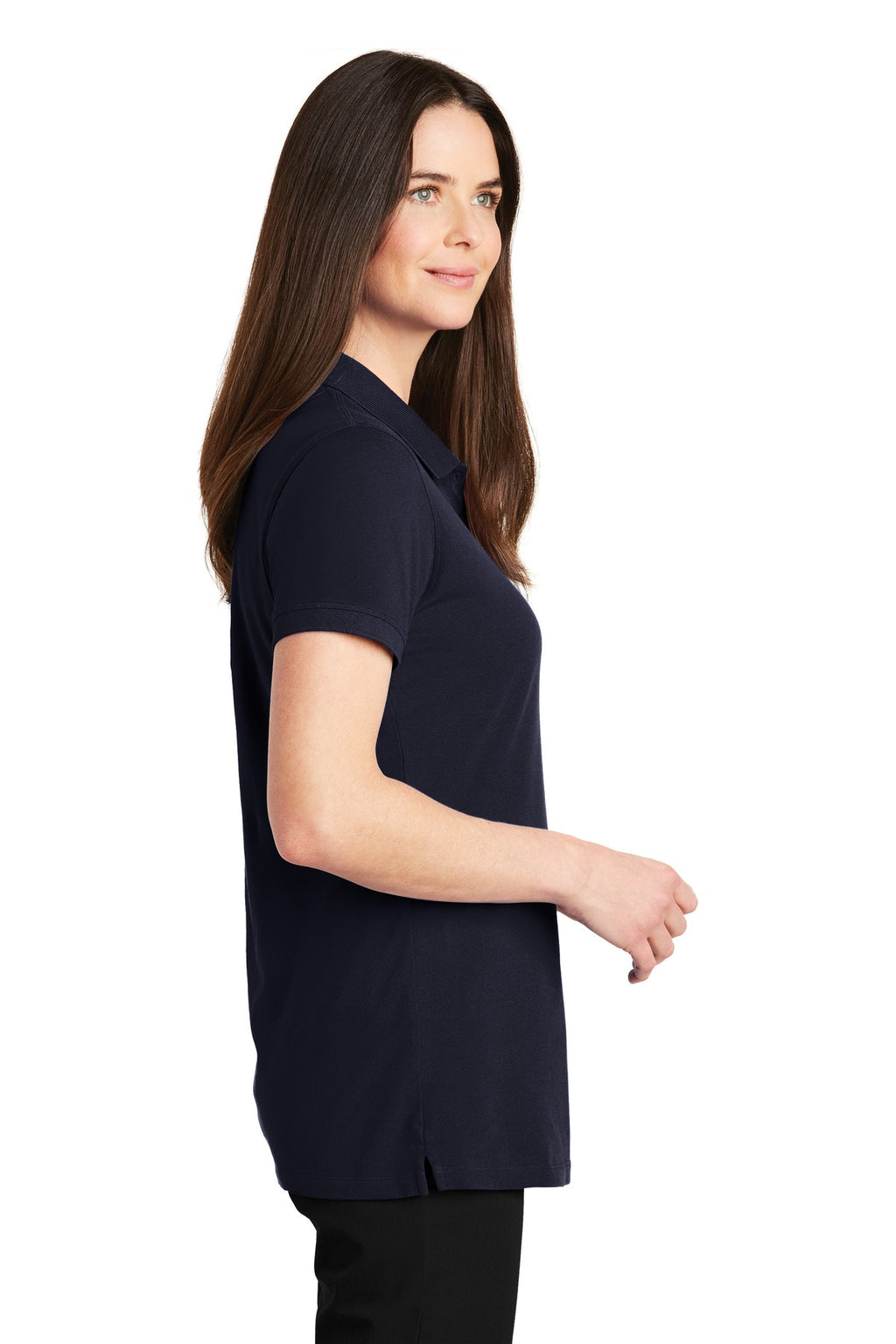 Port Authority Women's EZCotton Polo. LK8000 - Navy - side