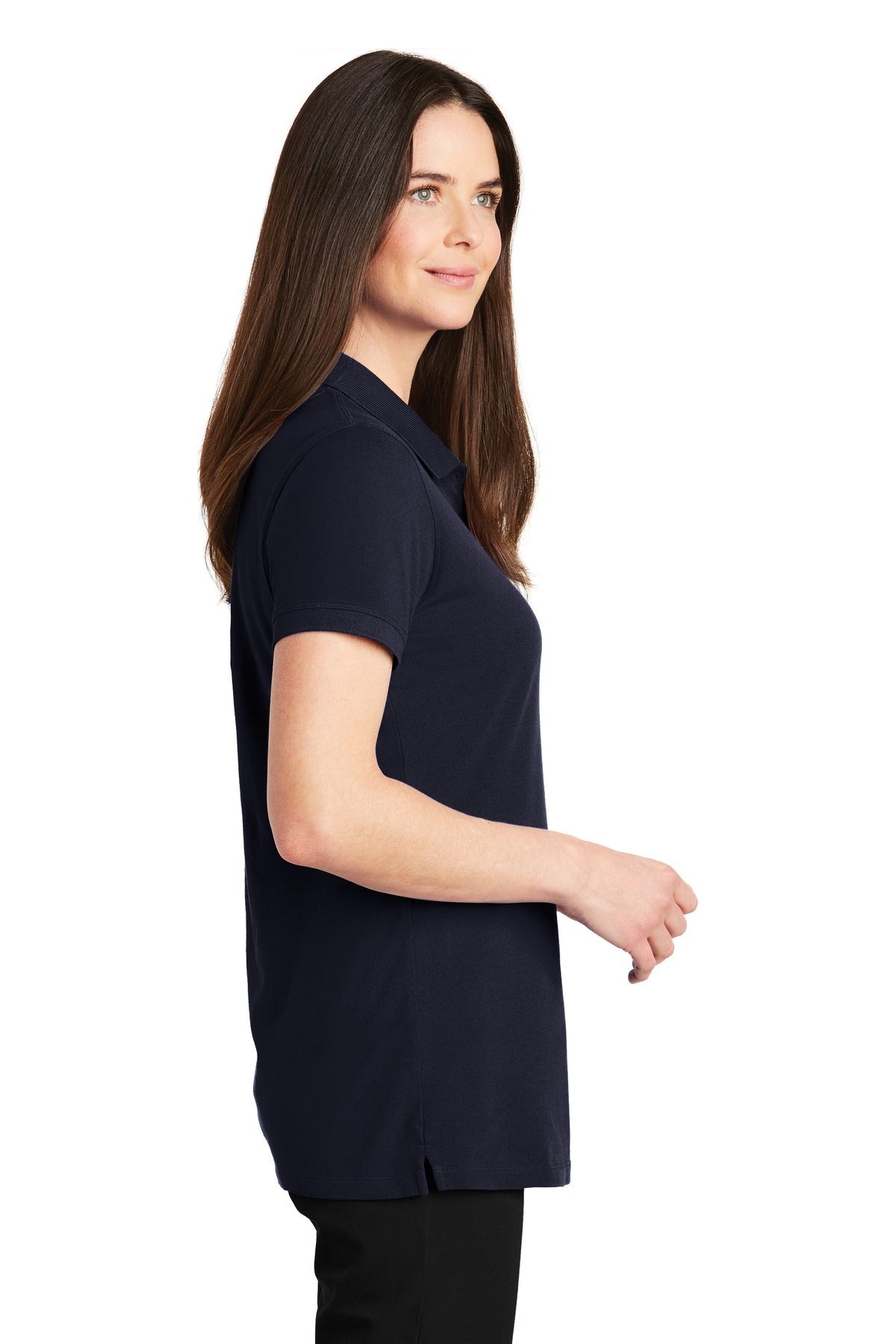 Port Authority Women's EZCotton Polo. LK8000 - Navy - side