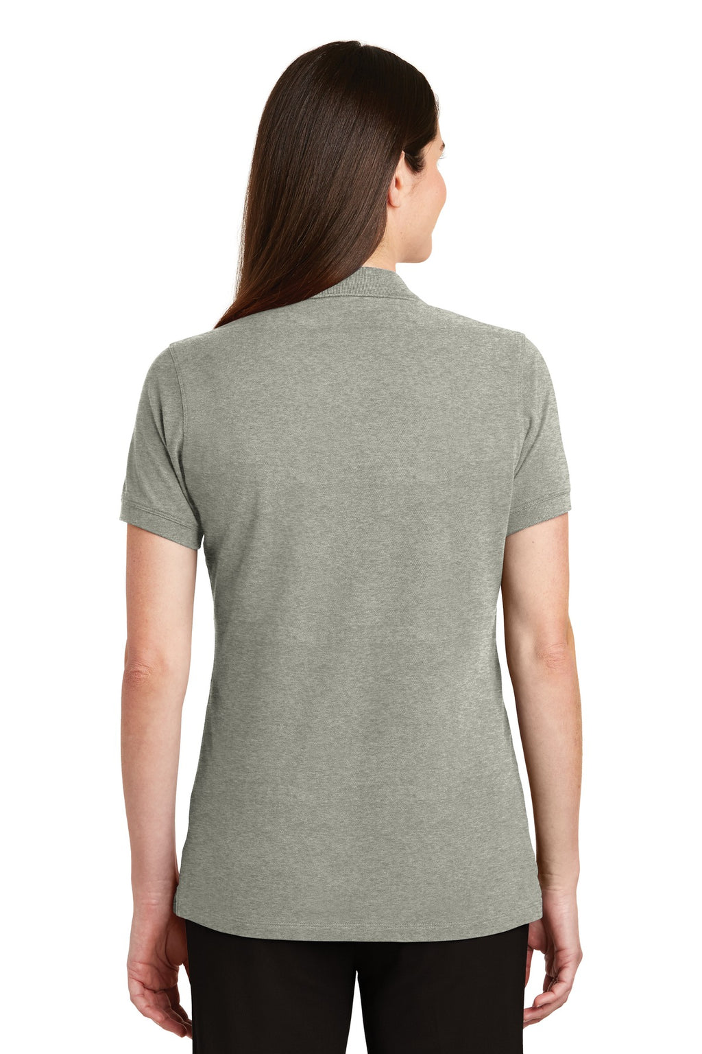 Port Authority Women's EZCotton Polo. LK8000 - Oxford Heather - back