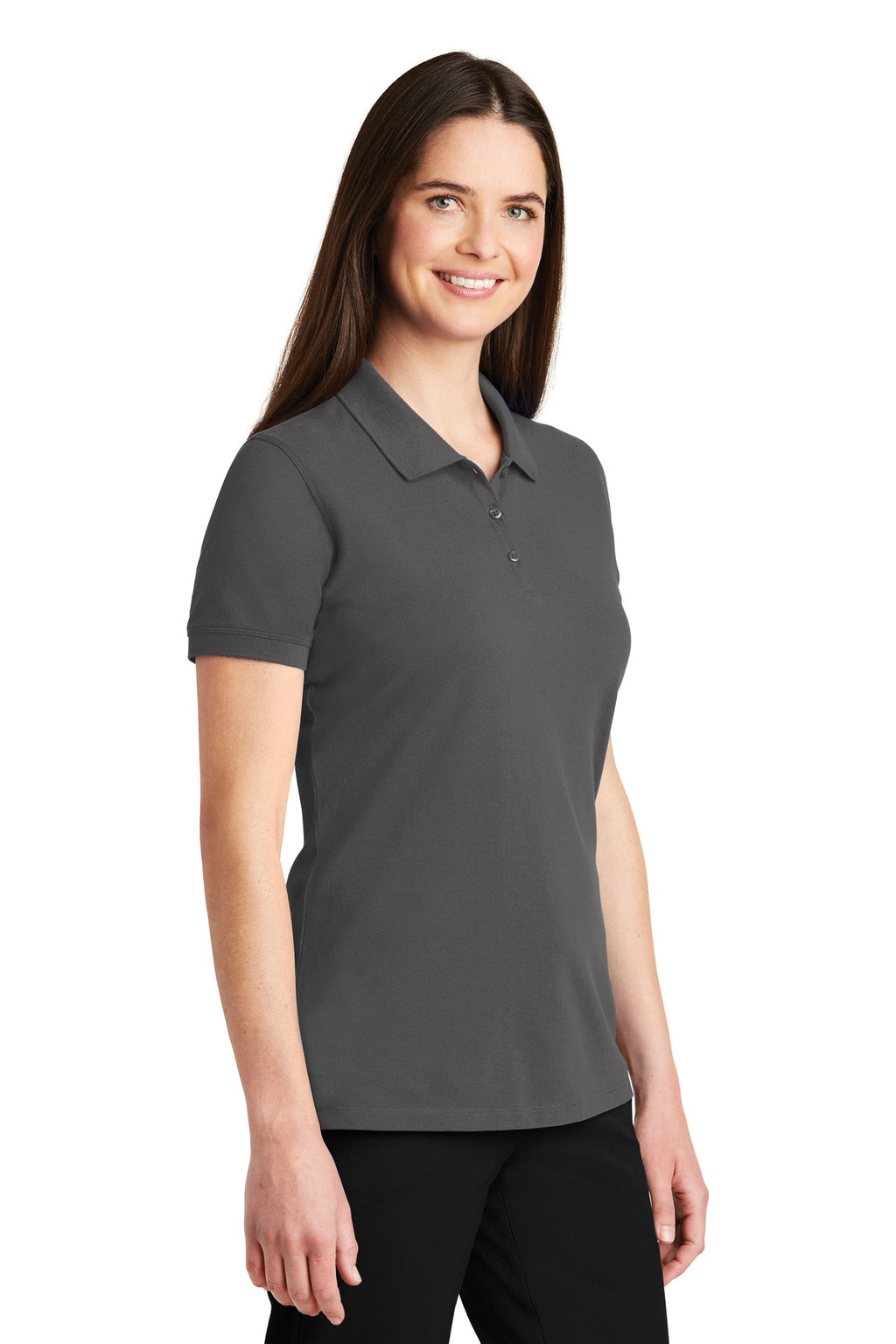 Port Authority Women's EZCotton Polo. LK8000 - Sterling Grey - three_q