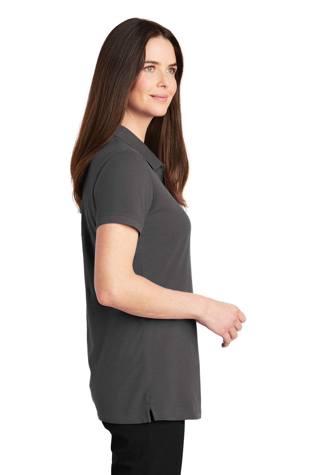 Port Authority Women's EZCotton Polo. LK8000 - Sterling Grey - side