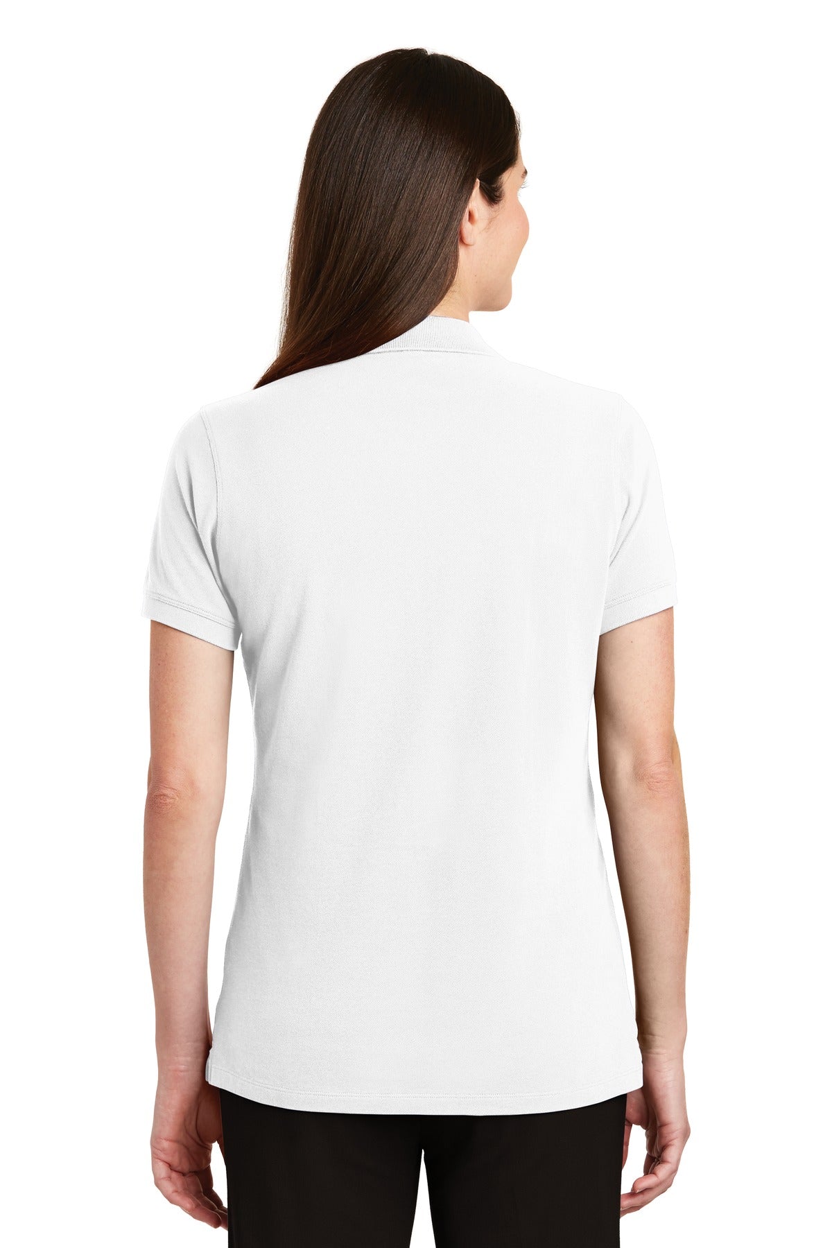 Port Authority Women's EZCotton Polo. LK8000 - White - back