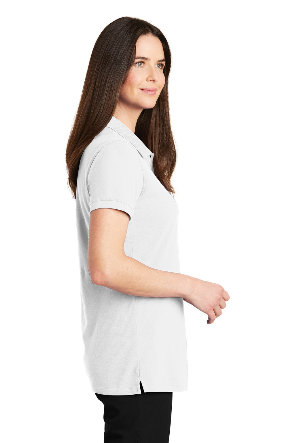 Port Authority Women's EZCotton Polo. LK8000 - White - side