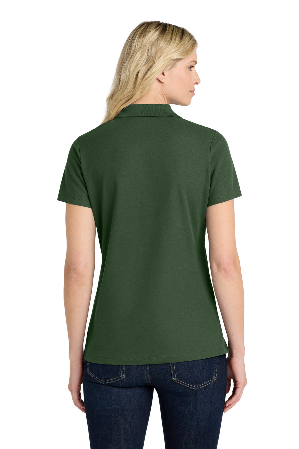 Port Authority Women's SuperPro React Polo. LK810 - Dark Green - back