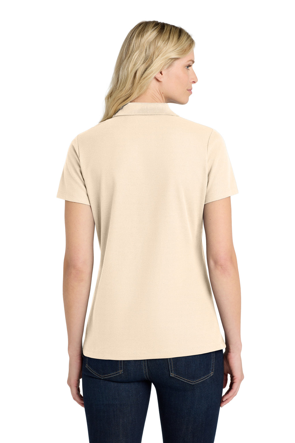 Port Authority Women's SuperPro React Polo. LK810 - Ecru - back