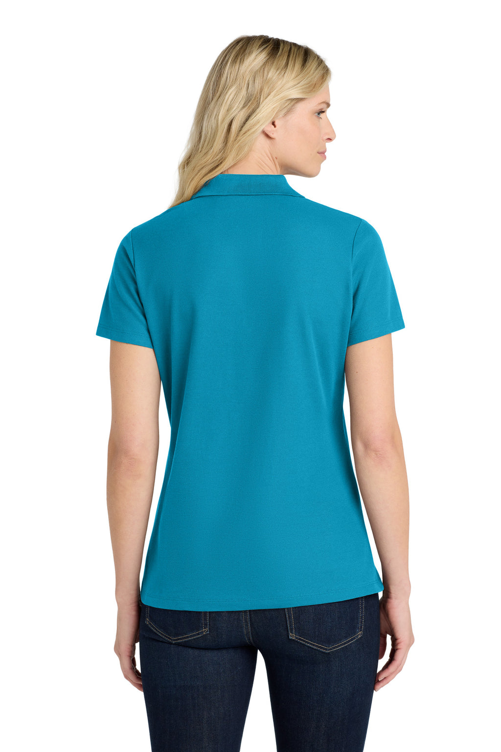 Port Authority Women's SuperPro React Polo. LK810 - Parcel Blue - back