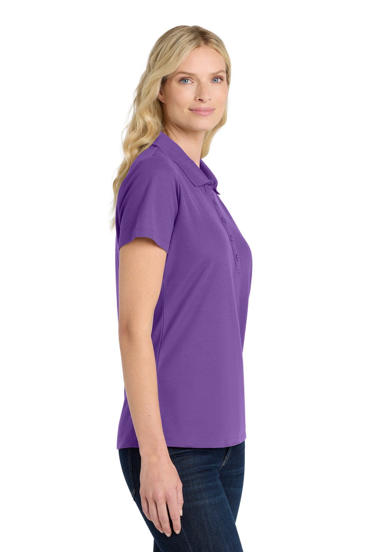 Port Authority Women's SuperPro React Polo. LK810 - Purple - side