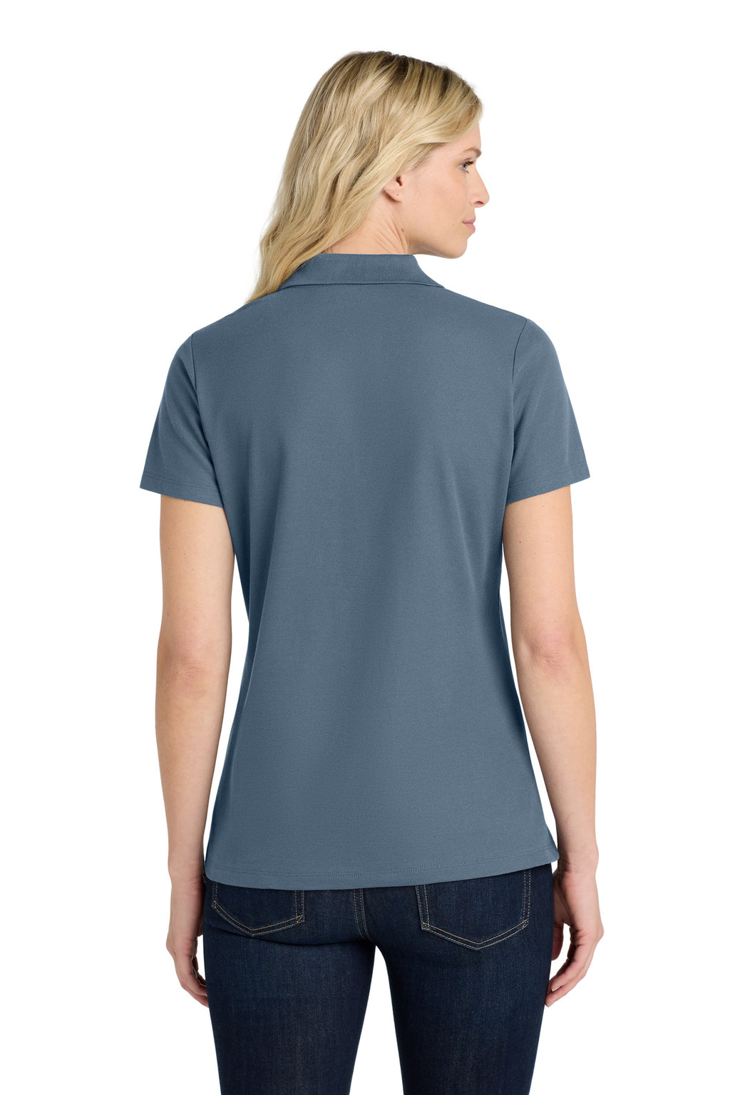 Port Authority Women's SuperPro React Polo. LK810 - Regatta Blue - back