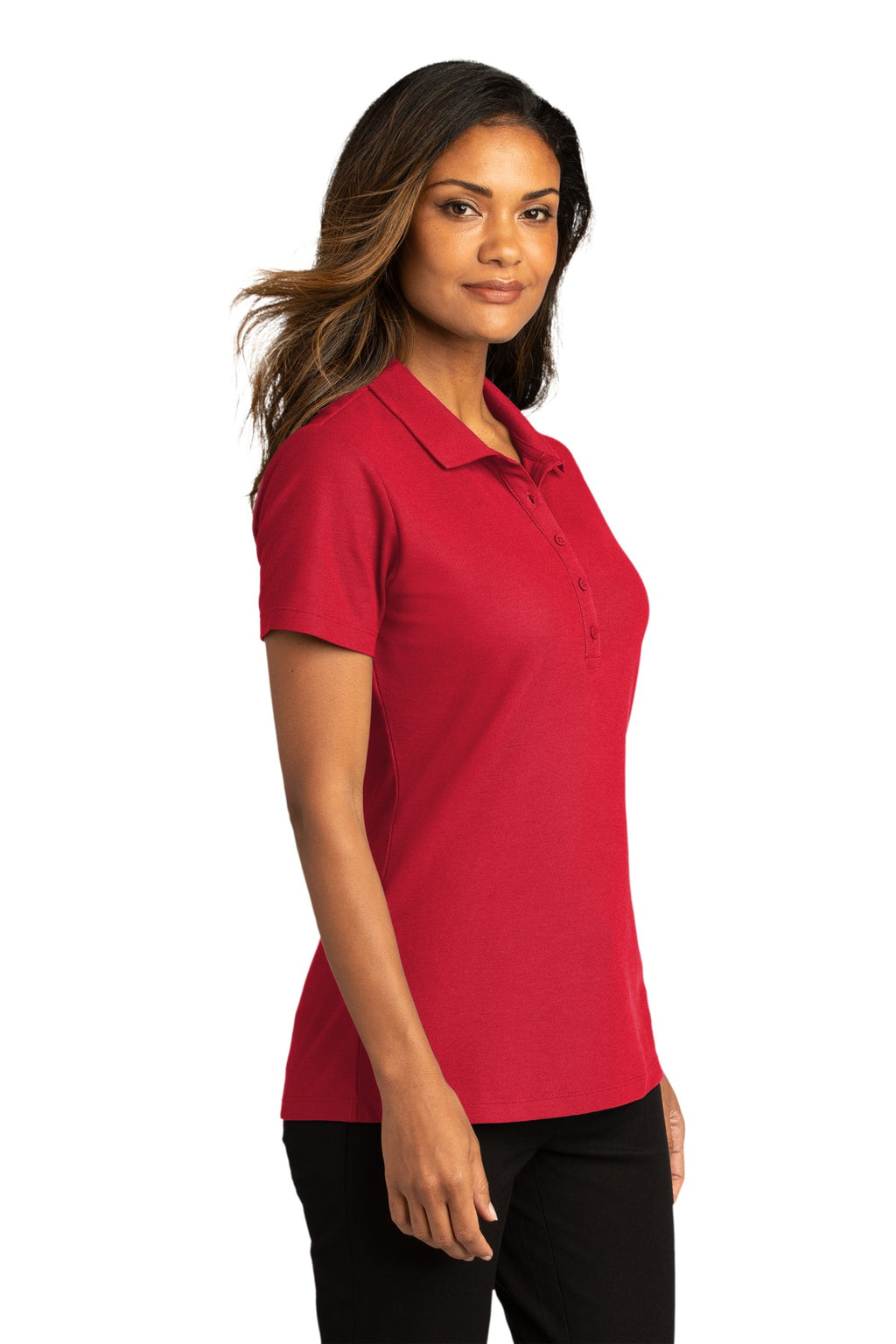 Port Authority Women's SuperPro React Polo. LK810 - Rich Red - three_q