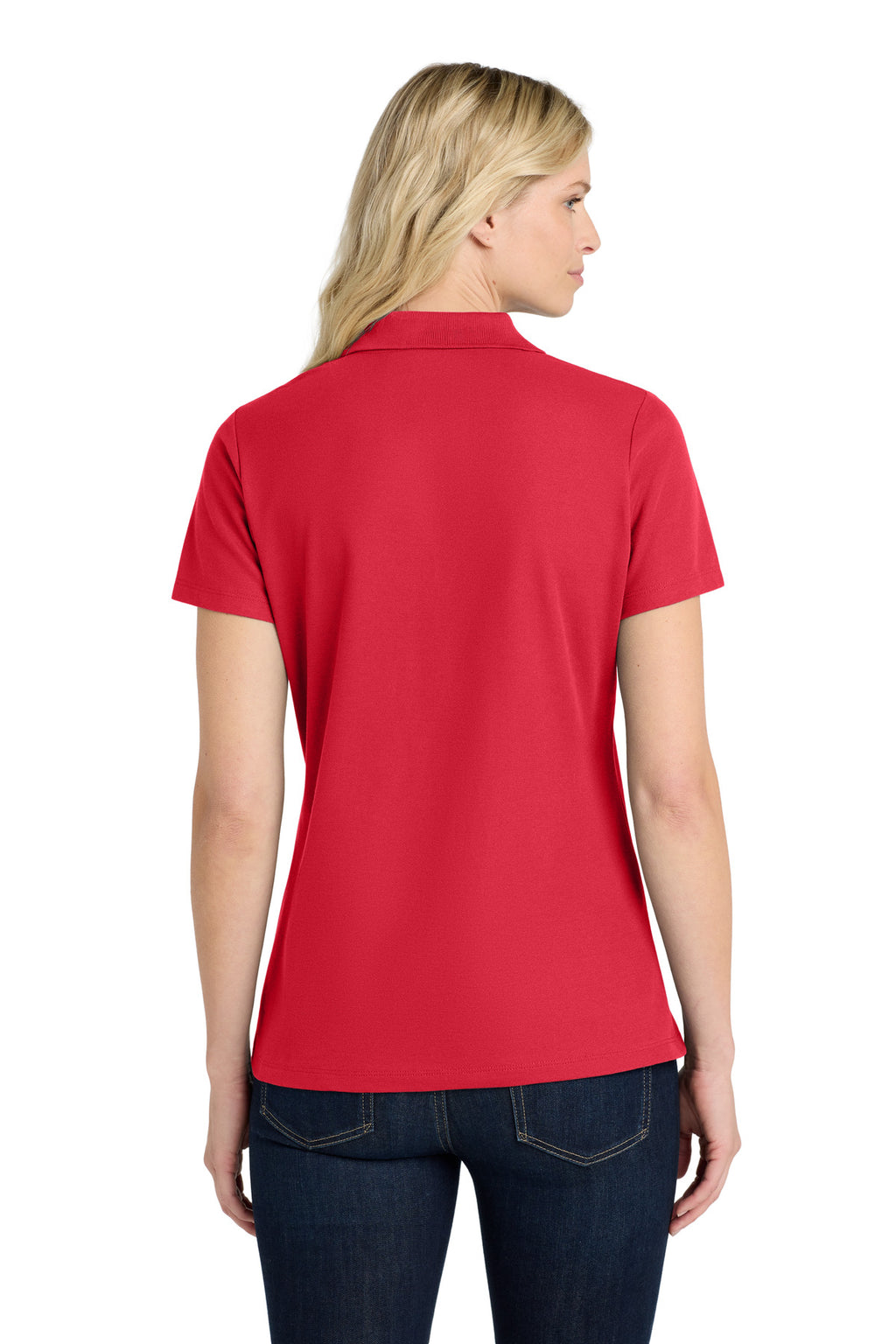 Port Authority Women's SuperPro React Polo. LK810 - Rich Red - back